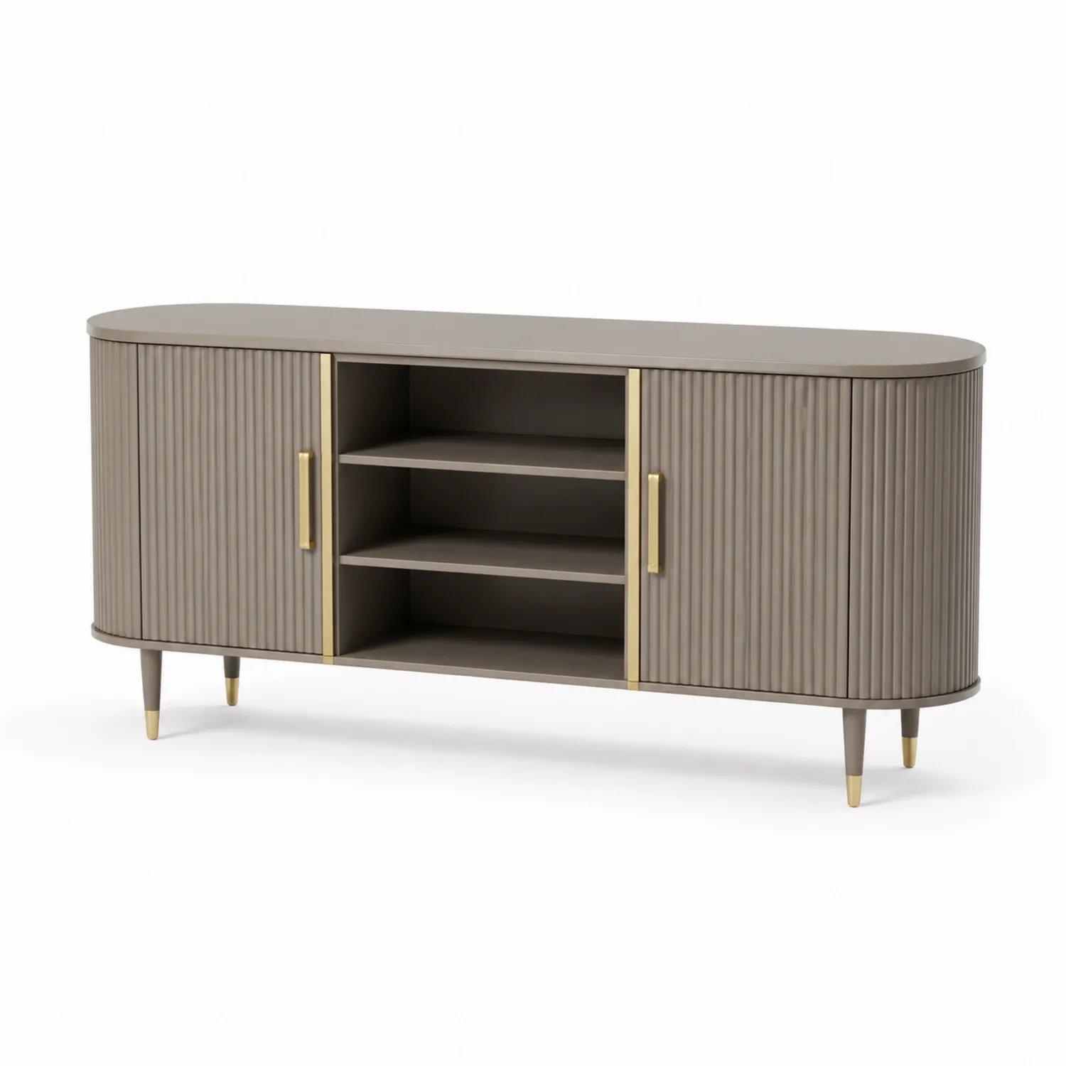 Mueble de TV de Madera y Metal 160x40x55 cm Marrón-Velmirk
