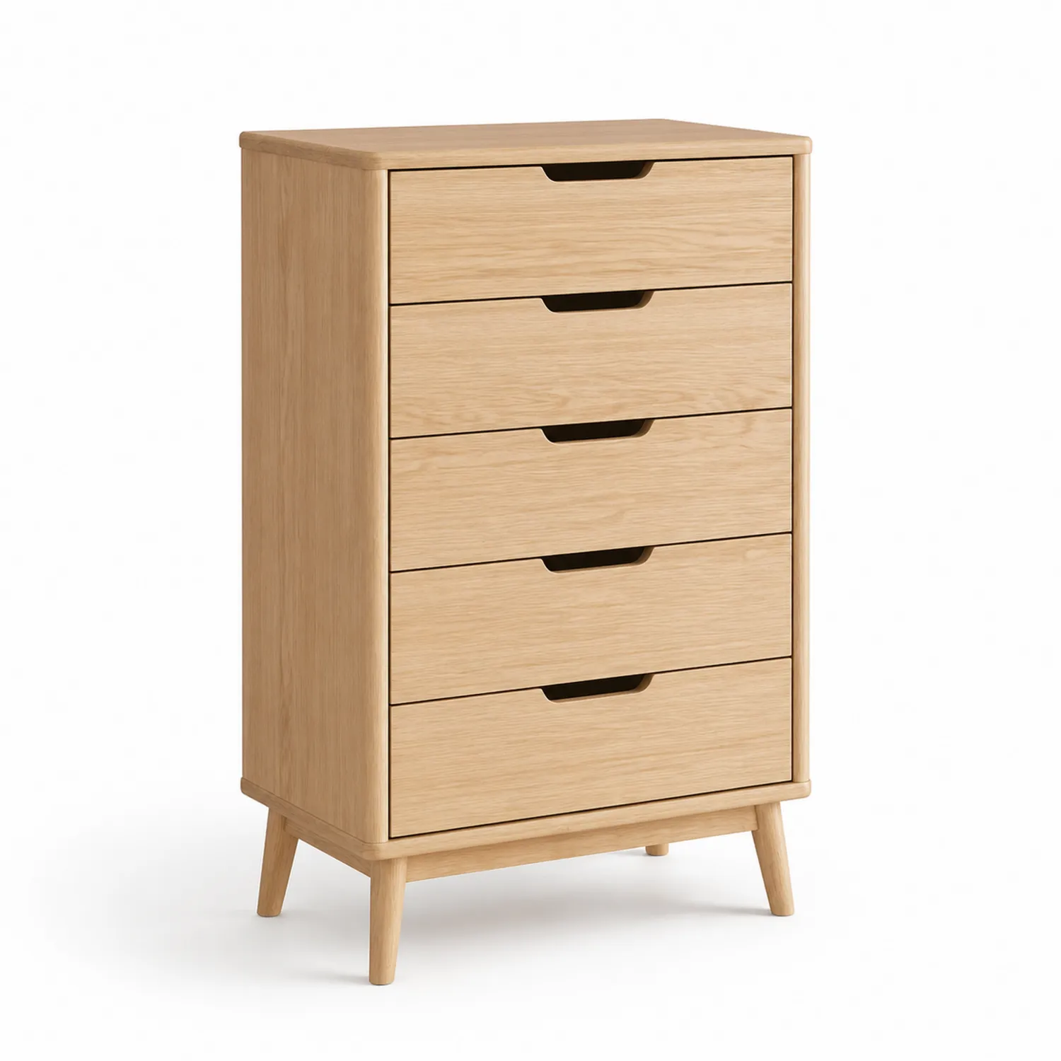 Cómoda de madera de roble con 5 cajones-Velmirk