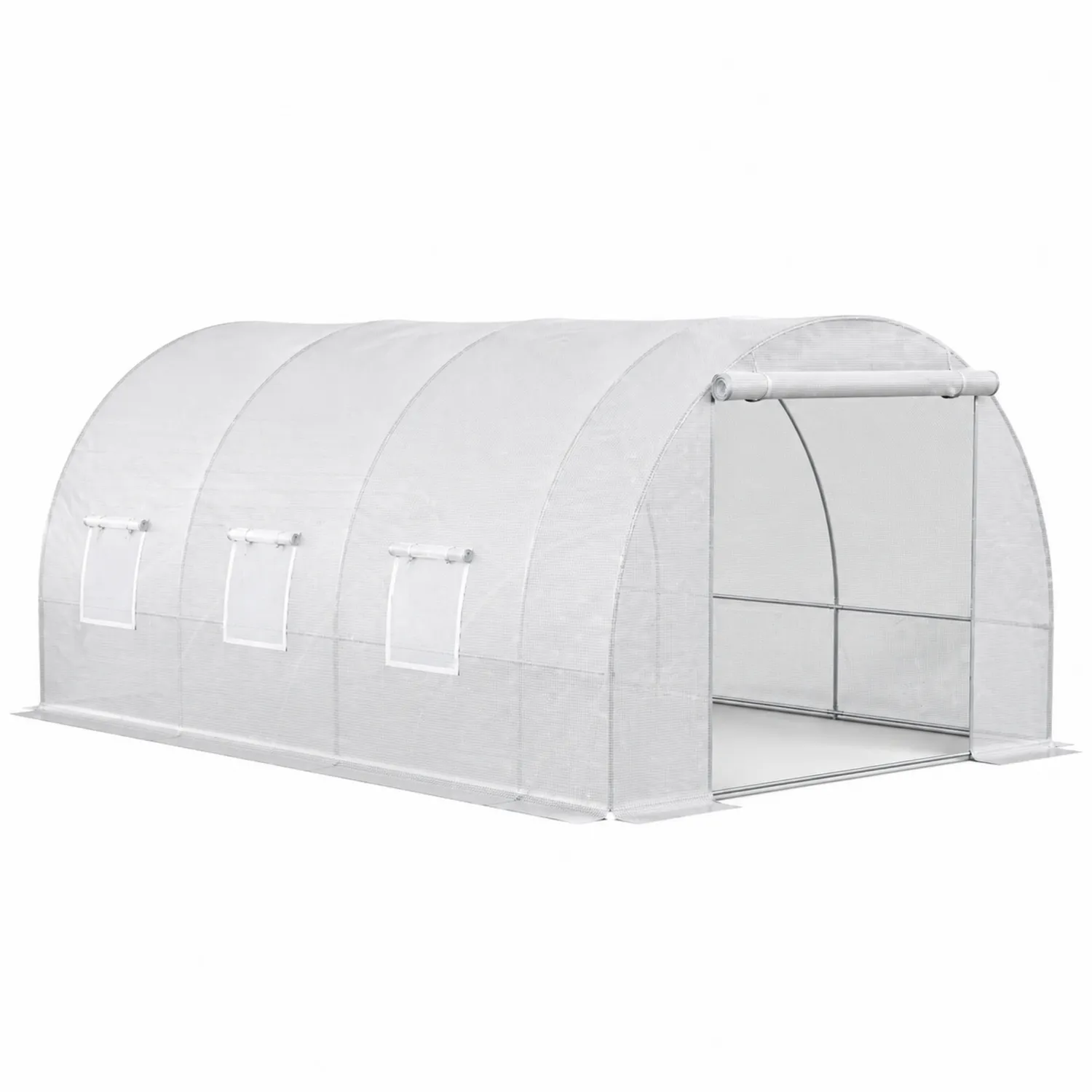 Invernadero tipo túnel de acero galvanizado y polietileno 3x2x2 m Blanco-Velmirk