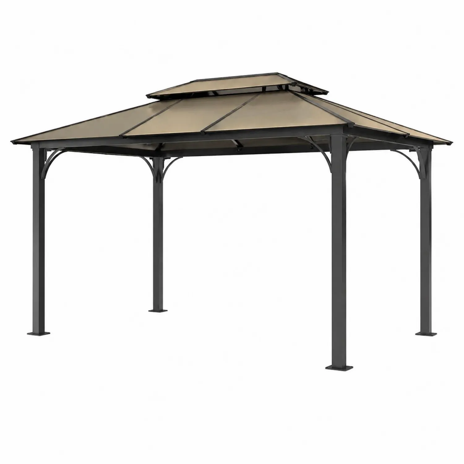 Cenador de Metal con Techo de Poliéster Beige 300x400x270 cm-Velmirk