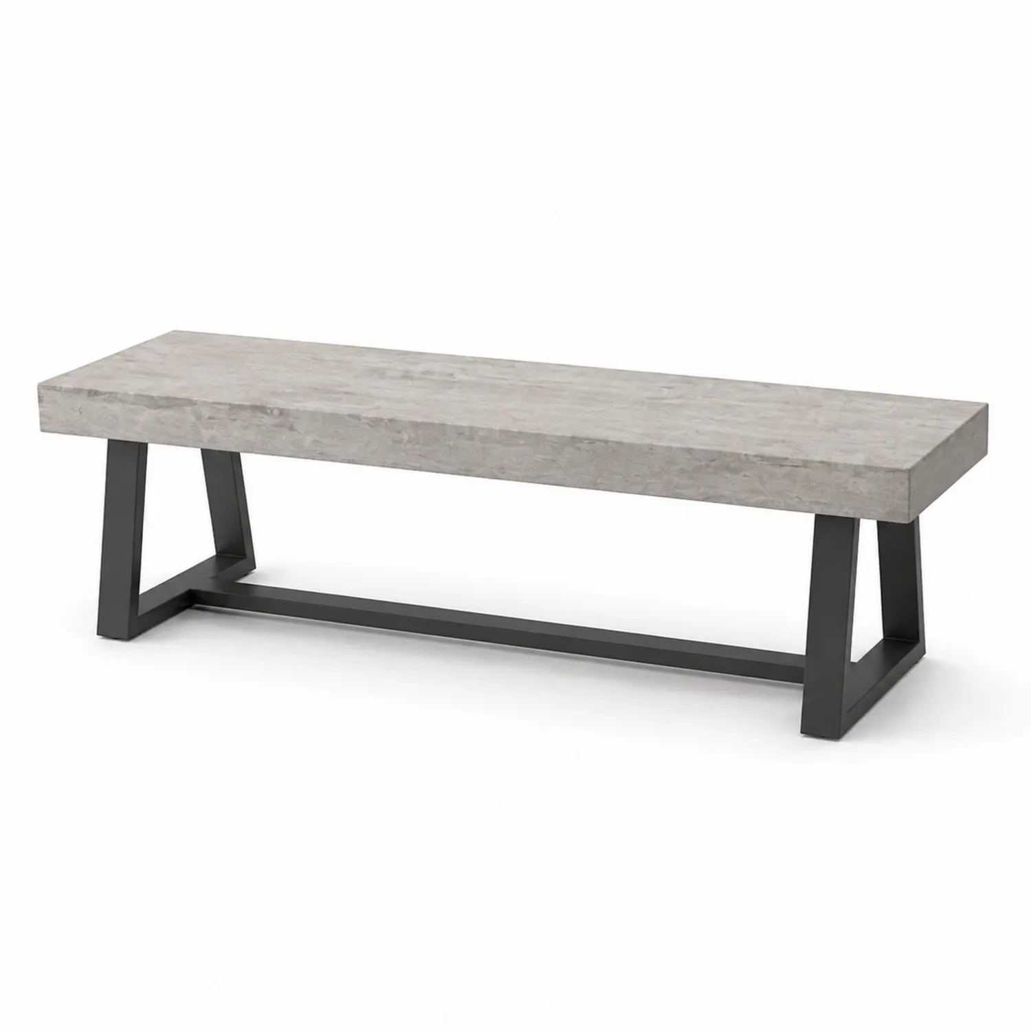 Banco de hormigón y metal para exterior 180x40x45 cm Gris-Velmirk