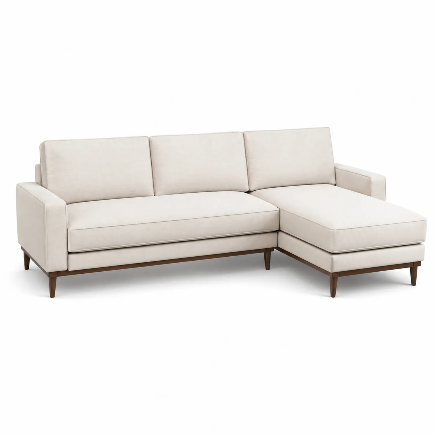 Sofá Seccional en L de Tela Beige-Velmirk