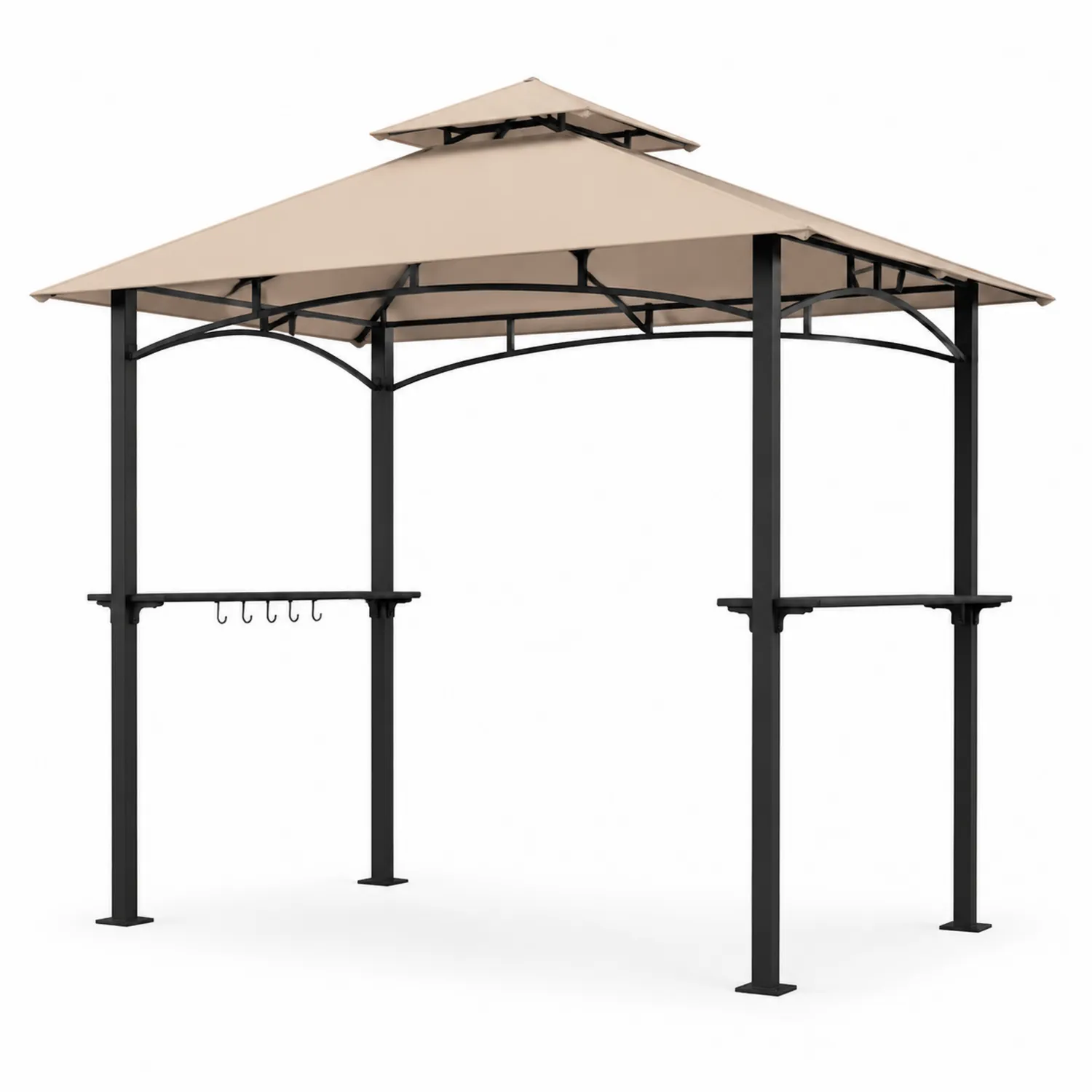 Cenador de Metal con Techo de Tela Beige 300x250 cm-Velmirk