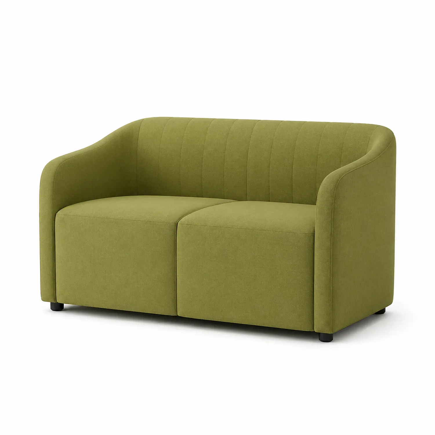 Sofá de dos plazas de tela verde 140 cm-Velmirk