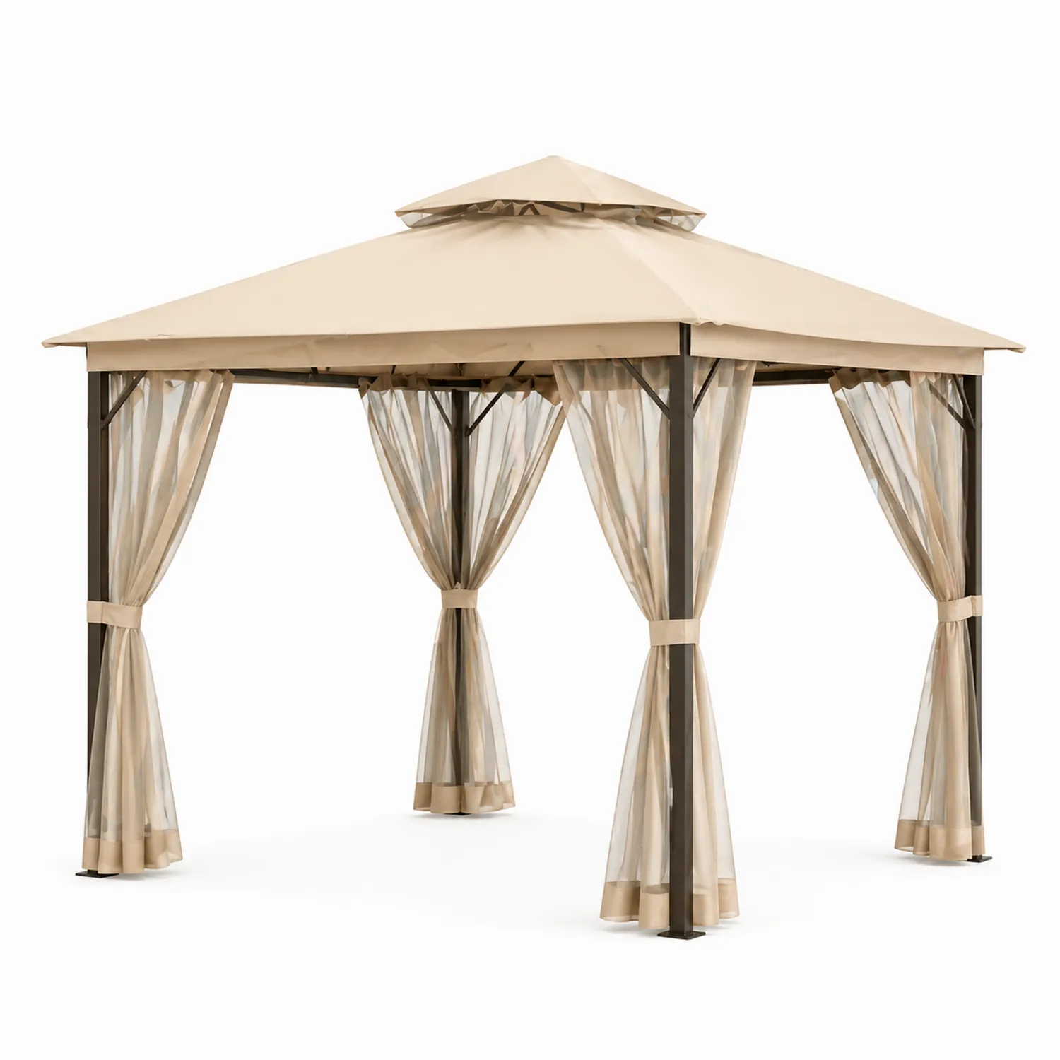 Pérgola de Metal 3x3 m Beige-Velmirk