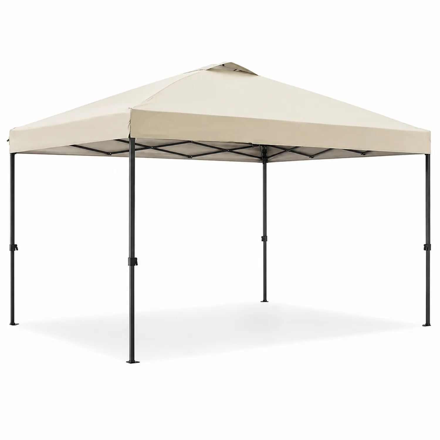 Carpa plegable de poliéster beige 3x3m con estructura de acero-Velmirk