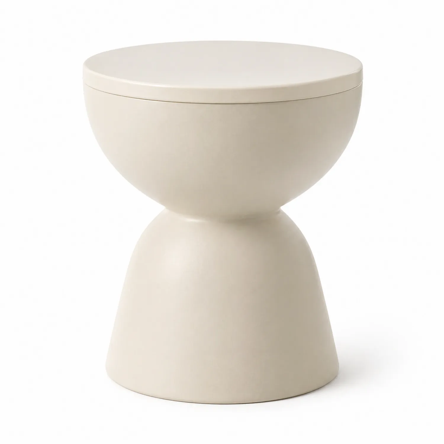 Mesa auxiliar redonda de plástico beige 45 cm-Velmirk