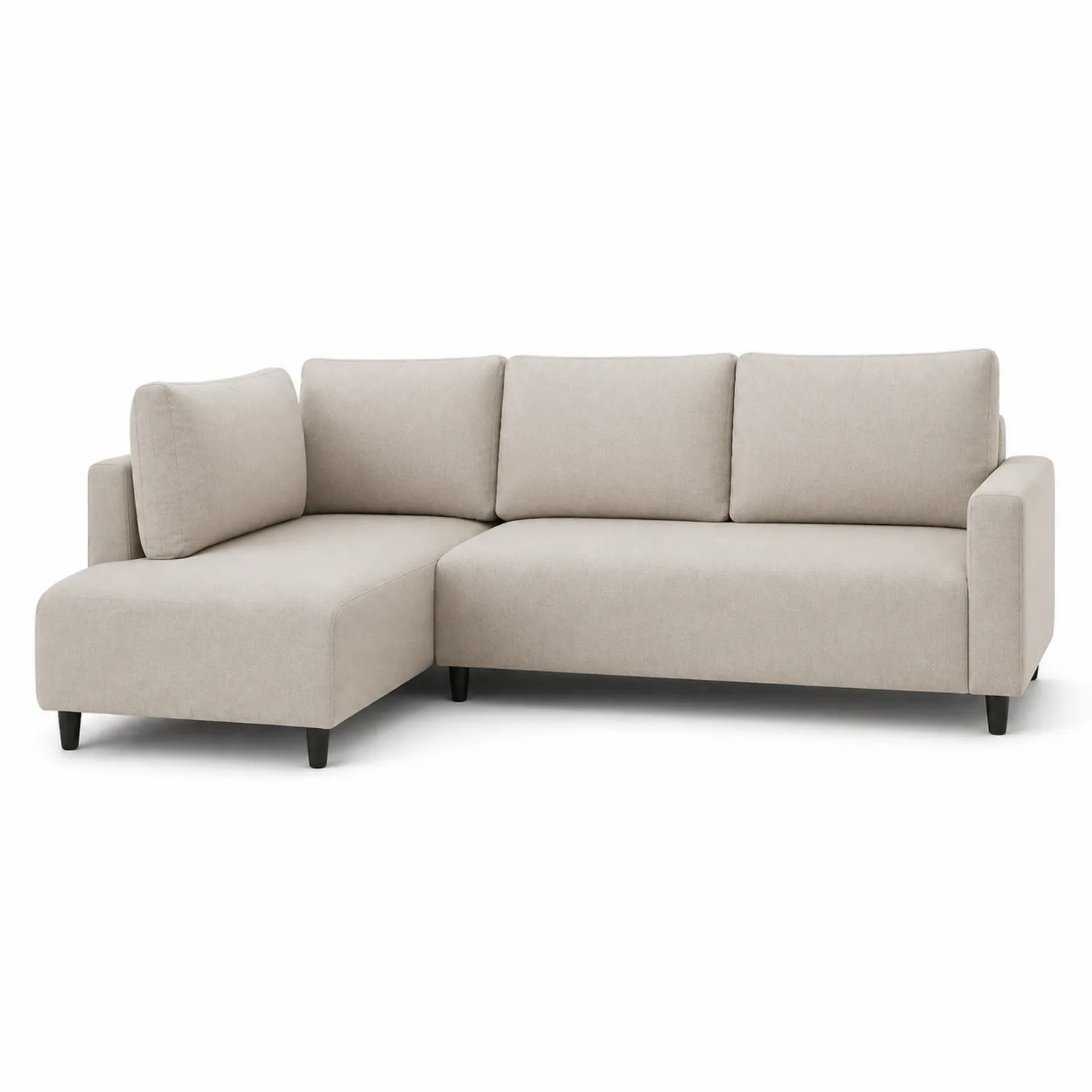 Sofá seccional en L de poliéster Beige-Velmirk