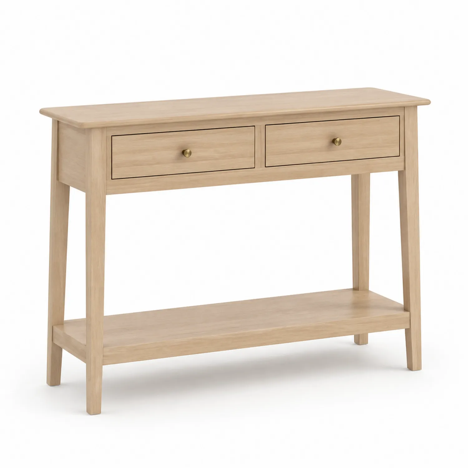 Mesa Consola de Madera con Dos Cajones y Estante-Velmirk