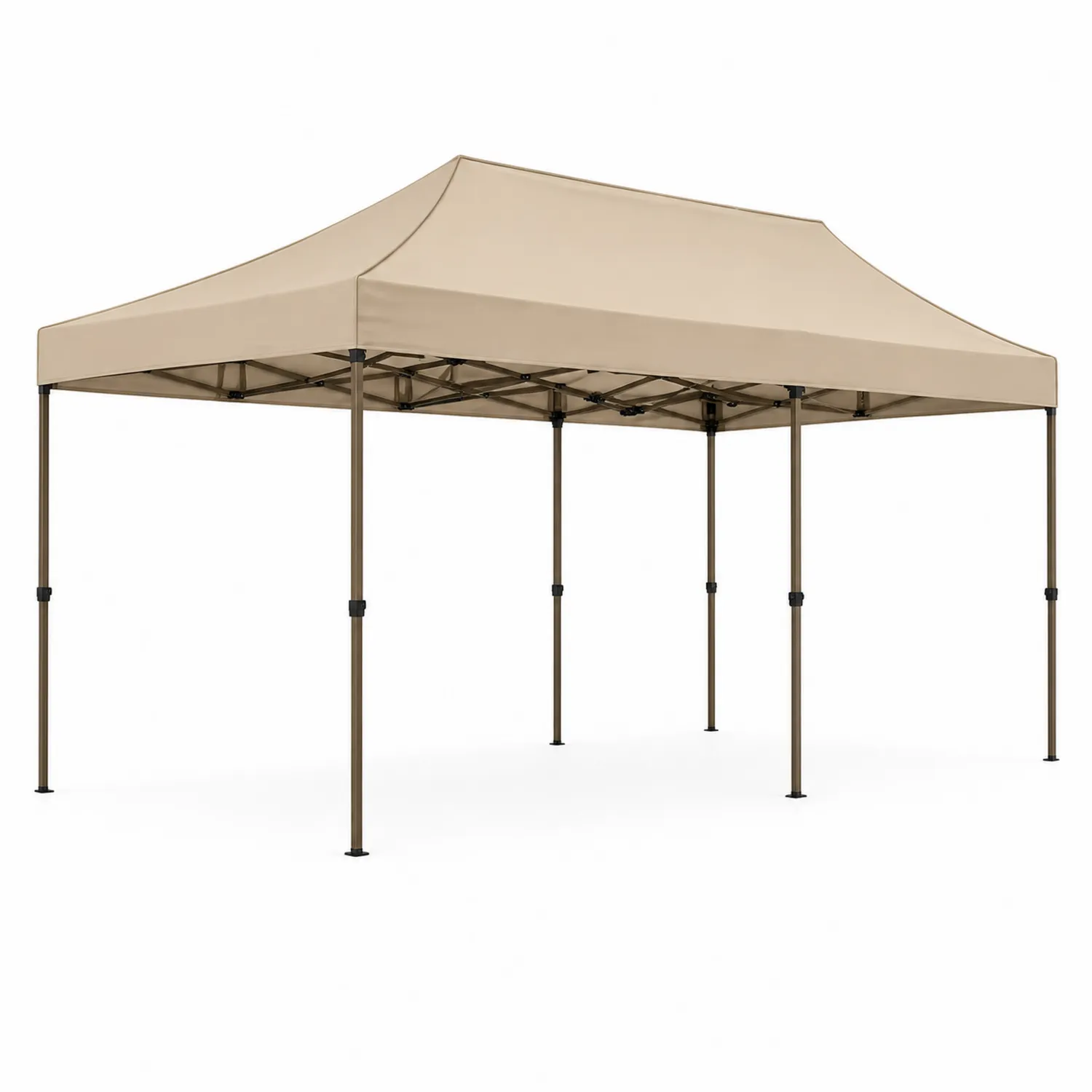 Carpa plegable de acero y poliéster Beige-Velmirk