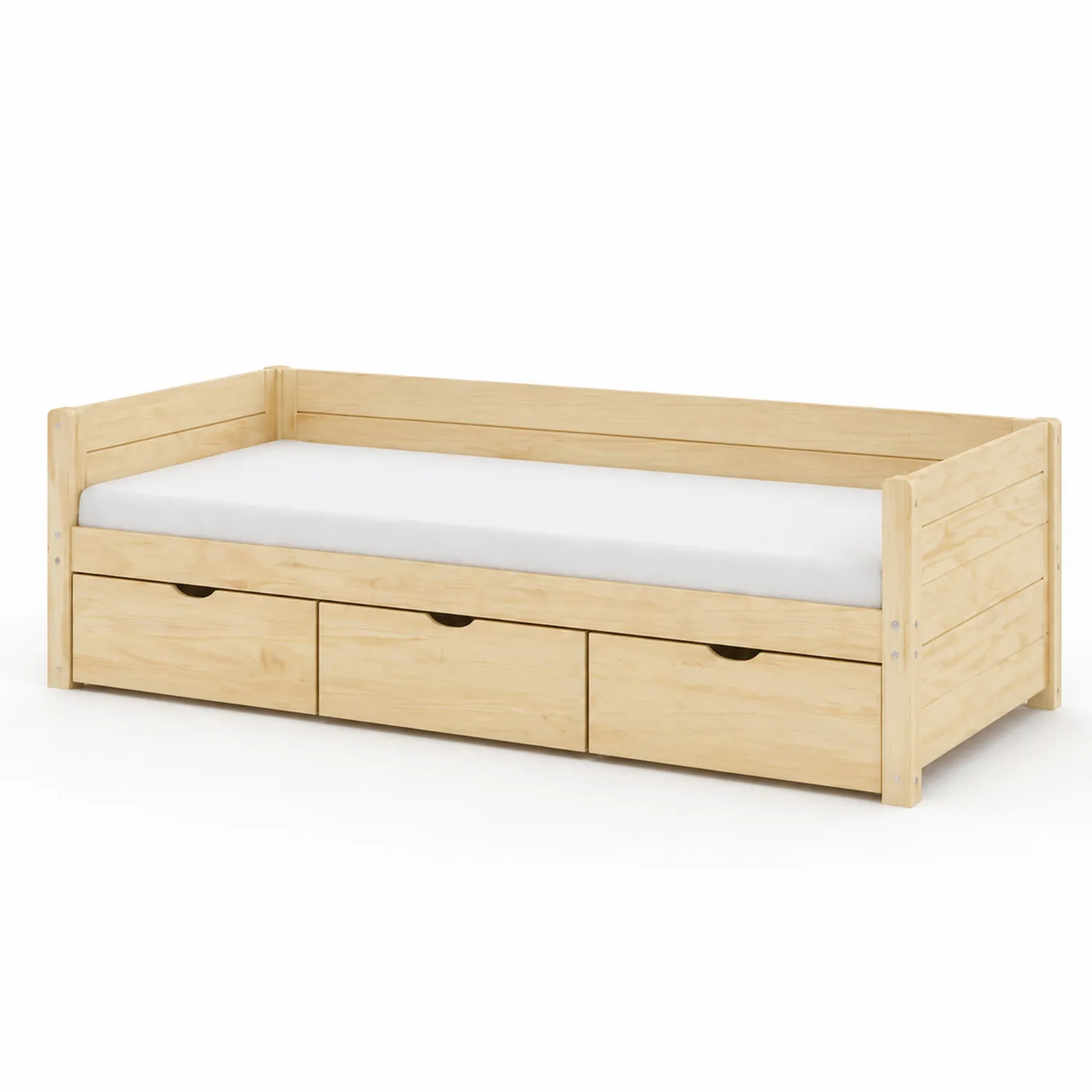 Cama de día de madera con almacenamiento y colchón 200x90 cm-Velmirk