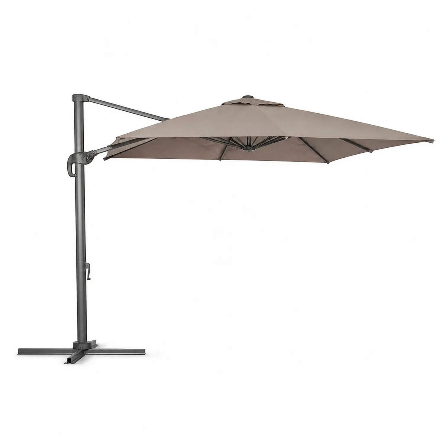 Sombrilla de brazo lateral de poliéster Beige con estructura de aluminio-Velmirk