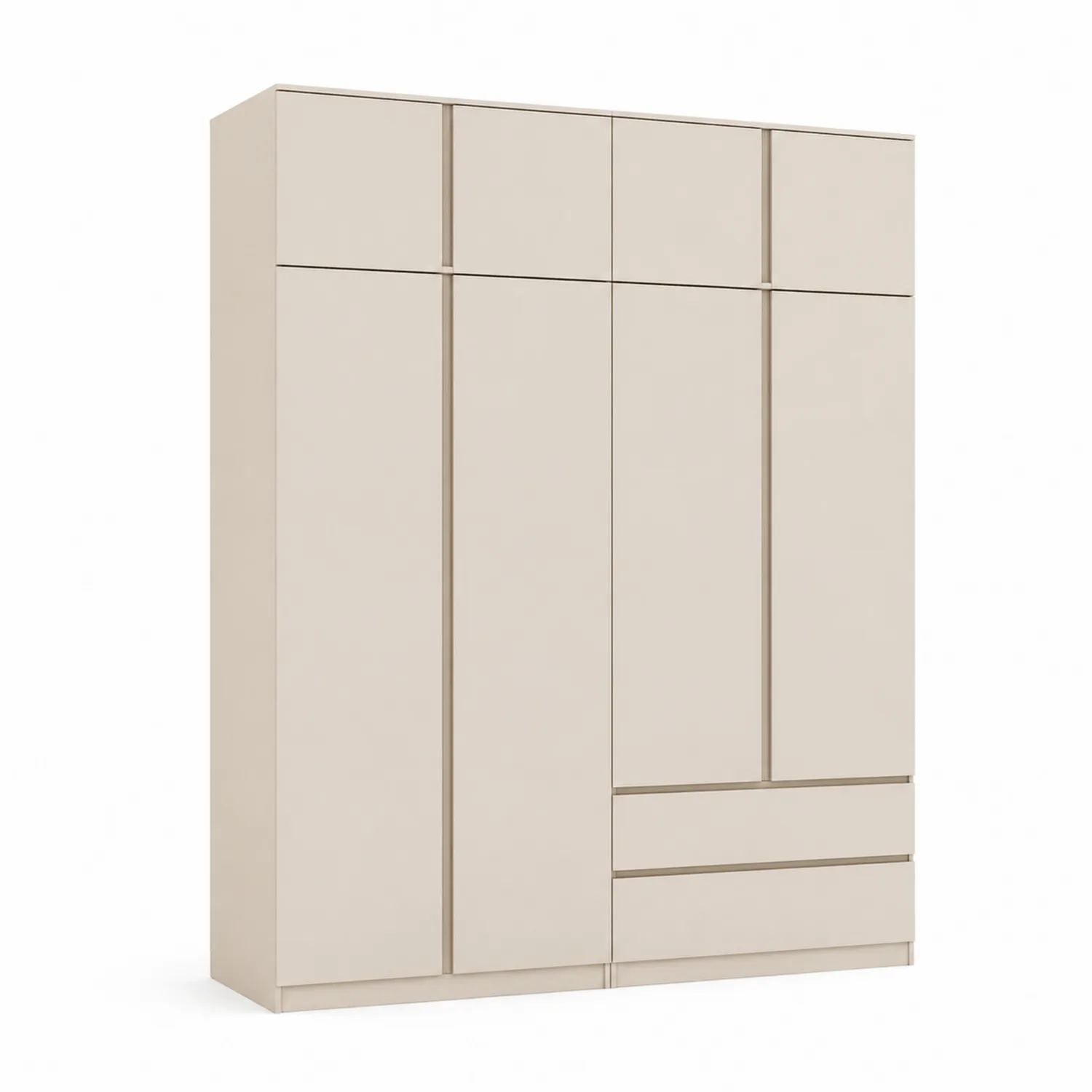 Armario de Madera Compuesta de 5 Puertas y 3 Cajones Beige 200x180x60 cm-Velmirk