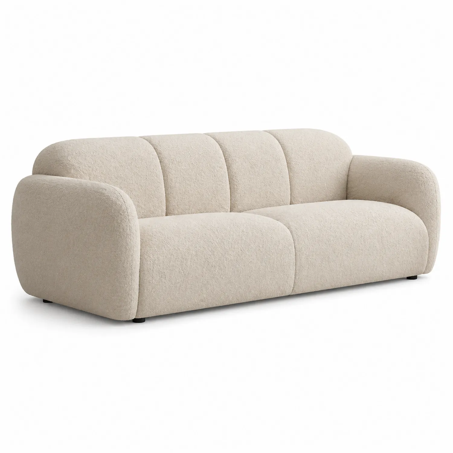 Sofá de tres plazas de poliéster Beige-Velmirk