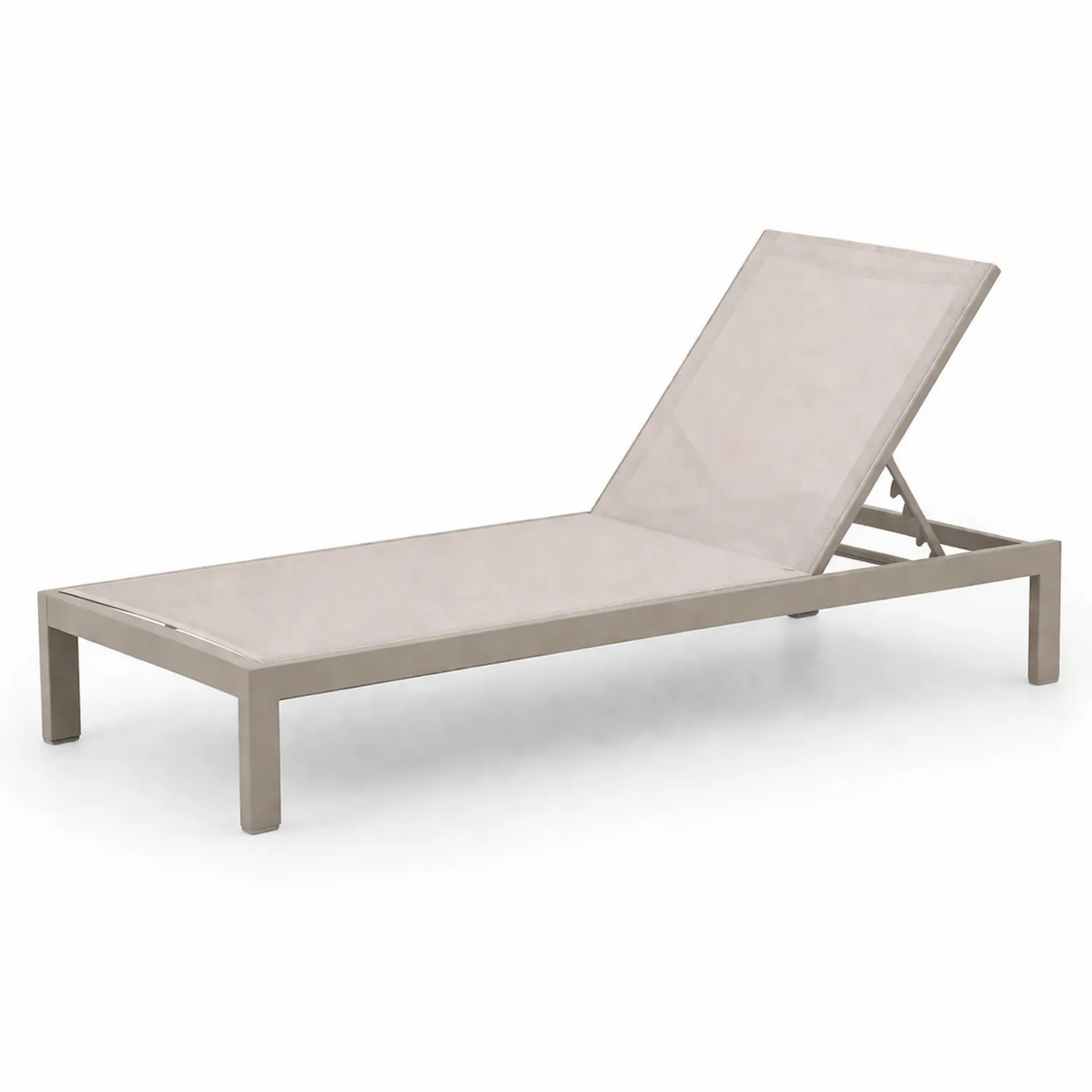 Tumbona de aluminio con tejido de malla Beige-Velmirk