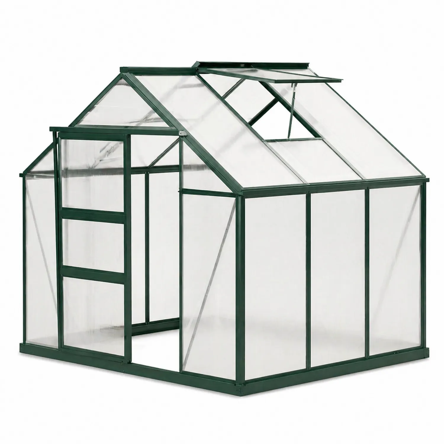 Invernadero de Jardín de Aluminio y Policarbonato Verde/Transparente-Velmirk