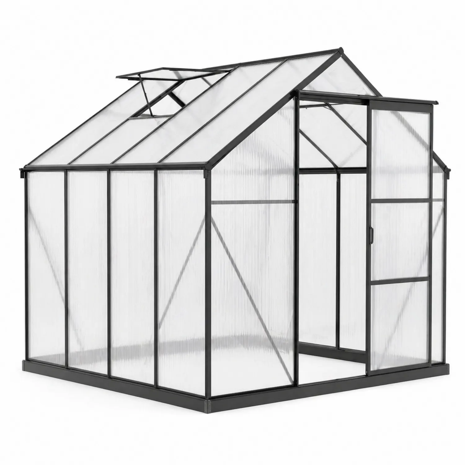 Invernadero de Aluminio y Policarbonato Transparente 190x190x195 cm-Velmirk