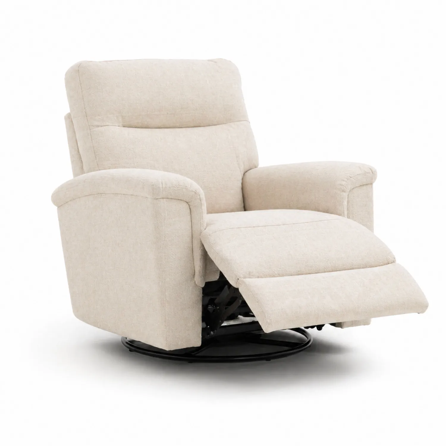 Sillón Reclinable de Tela de Poliéster Beige con Reposapiés-Velmirk