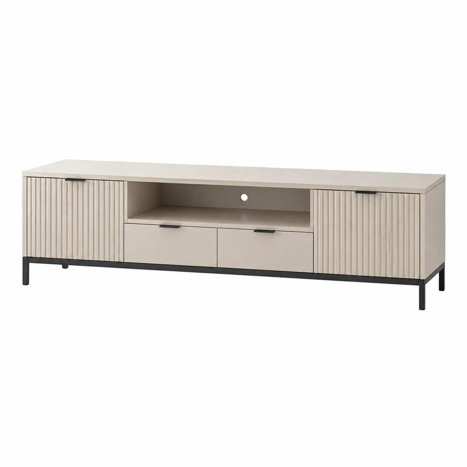 Mueble de TV de Madera y Metal 180x40x50 cm Beige-Velmirk