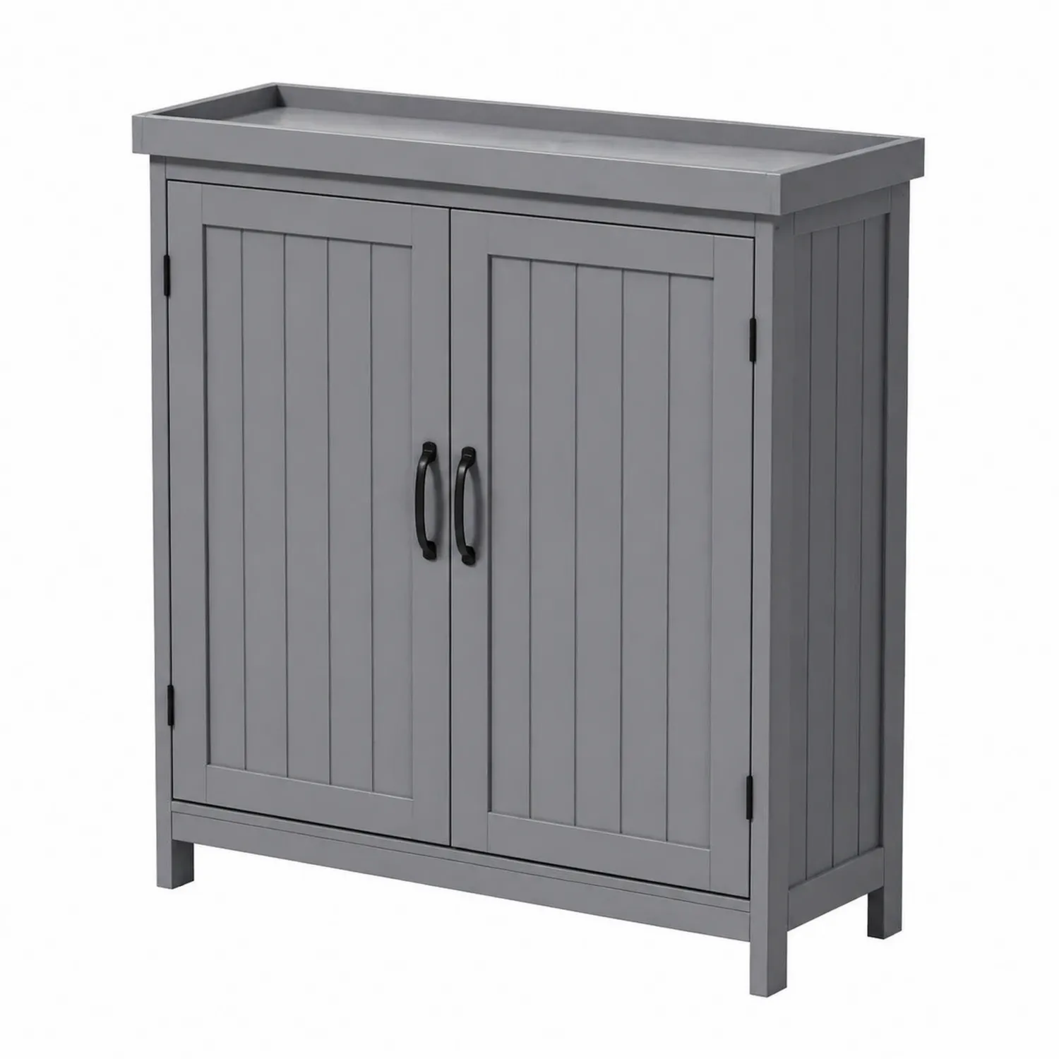 Armario de MDF con Puertas Dobles Gris 80x30x90 cm-Velmirk