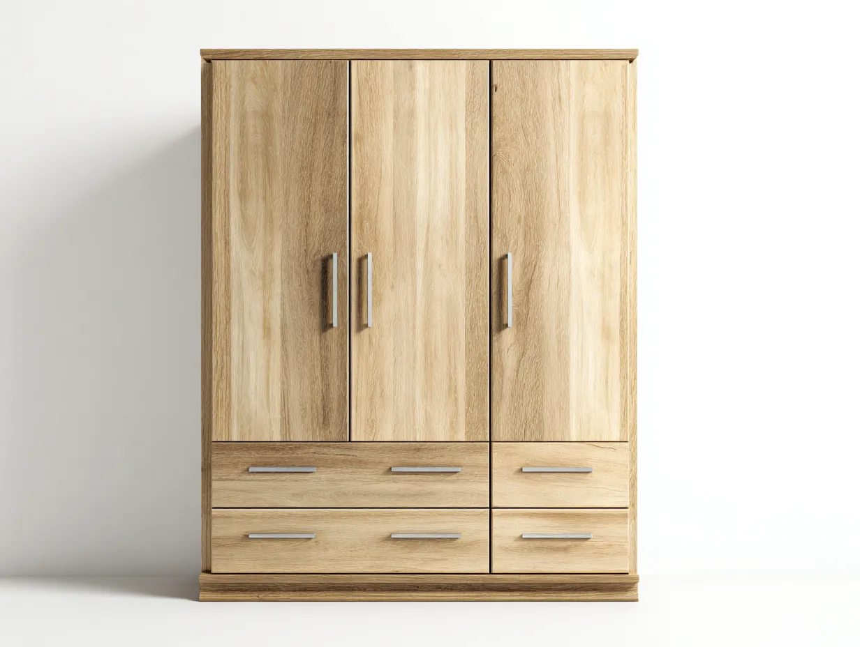 Armadio-Legno-Metallo-190x60x205 cm-Rovere naturale-Design moderno-Havengonest