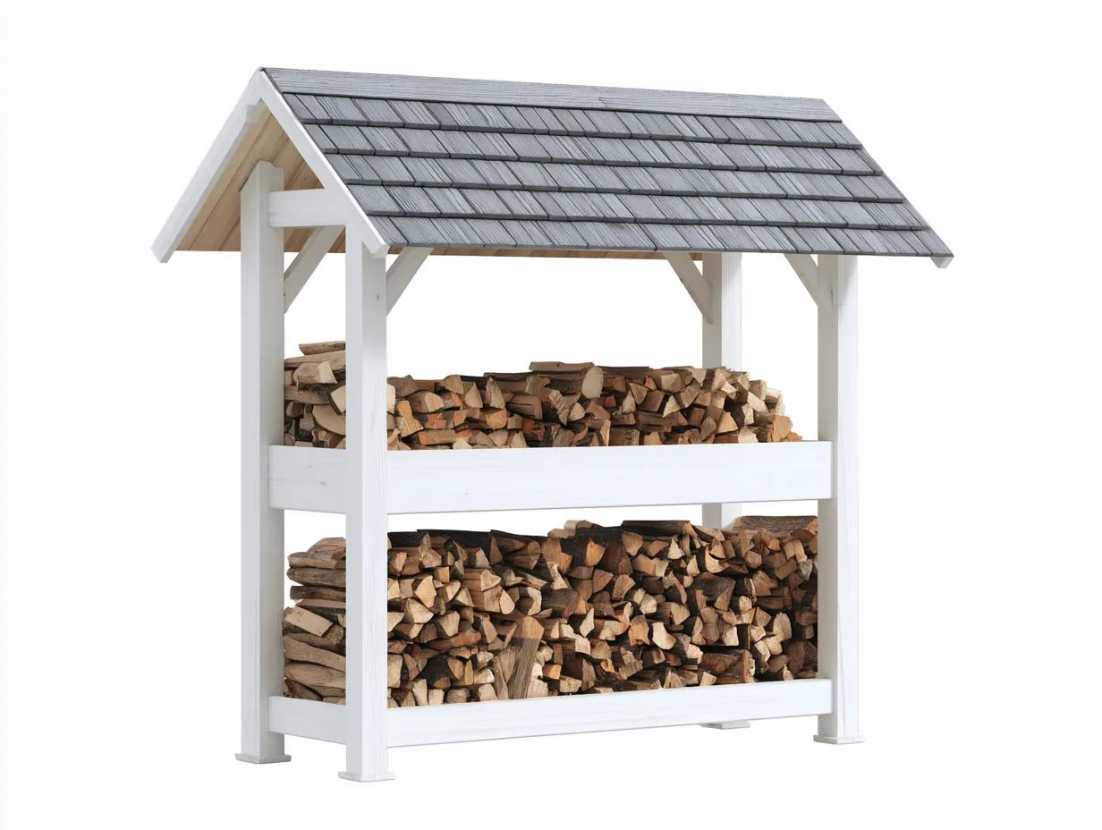 Portalegna-Legno-Metallo-170x75x170 cm-Bianco-Grigio-Stile rustico pratico-Havengonest