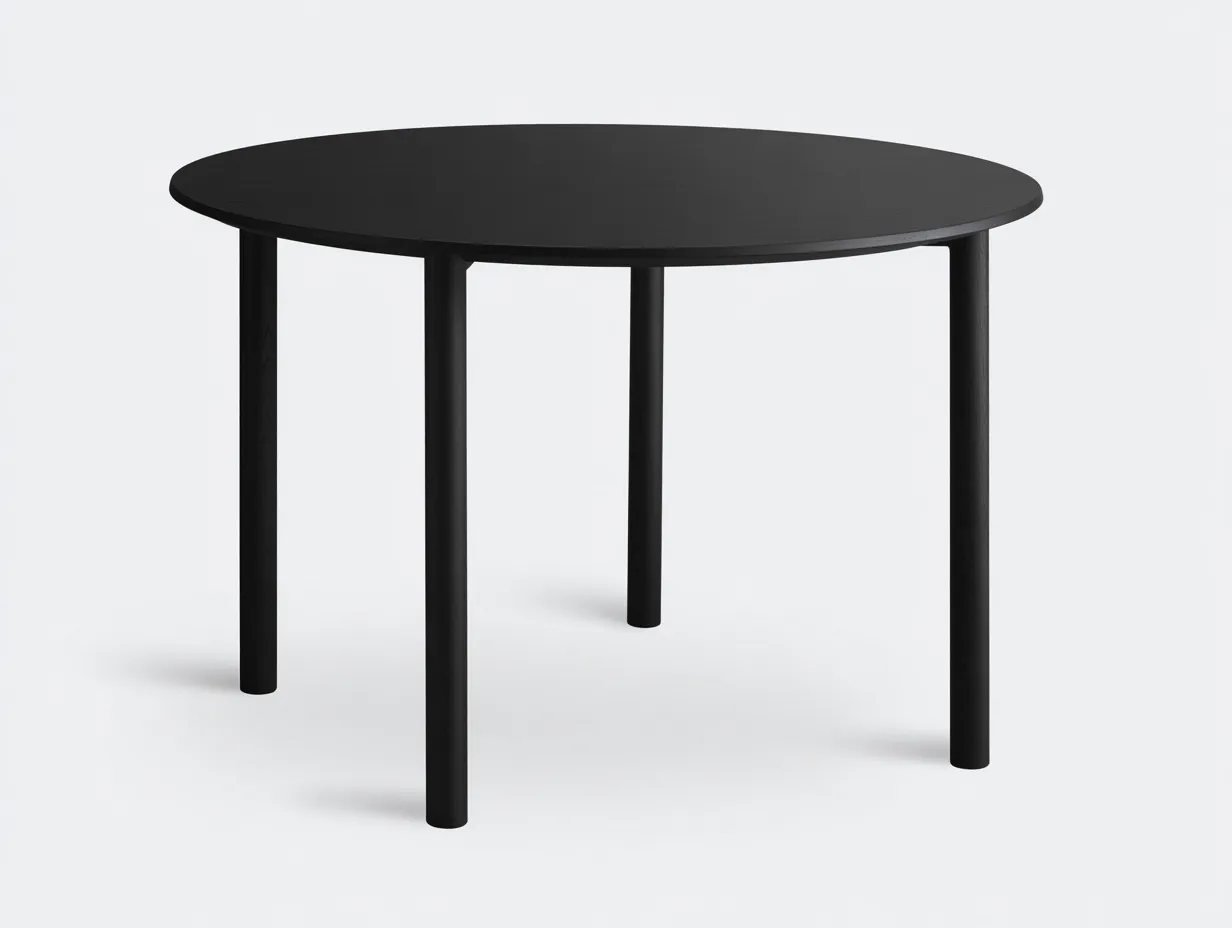 Runder Couchtisch aus Holz 75x75x42 cm - schwarz - für das Wohnzimmer - kompakte Form mit massiver Vierbeinbasis-Nookgetmart