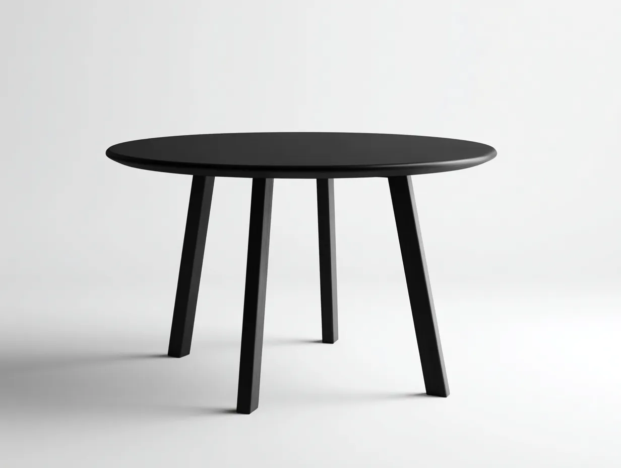 Runder Couchtisch aus Holz 82x82x43 cm - schwarz - für das Wohnzimmer - skandinavisch inspiriertes Design mit schräg gestelltem Vierfußgestell-Nookgetmart