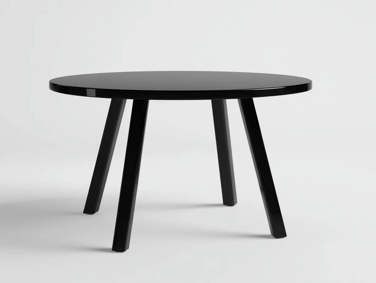 Couchtisch 90x90x42 cm - Schwarz - runde Tischplatte mit ausgestellten Beinen - modernes Design für das Wohnzimmer-Nookgetmart