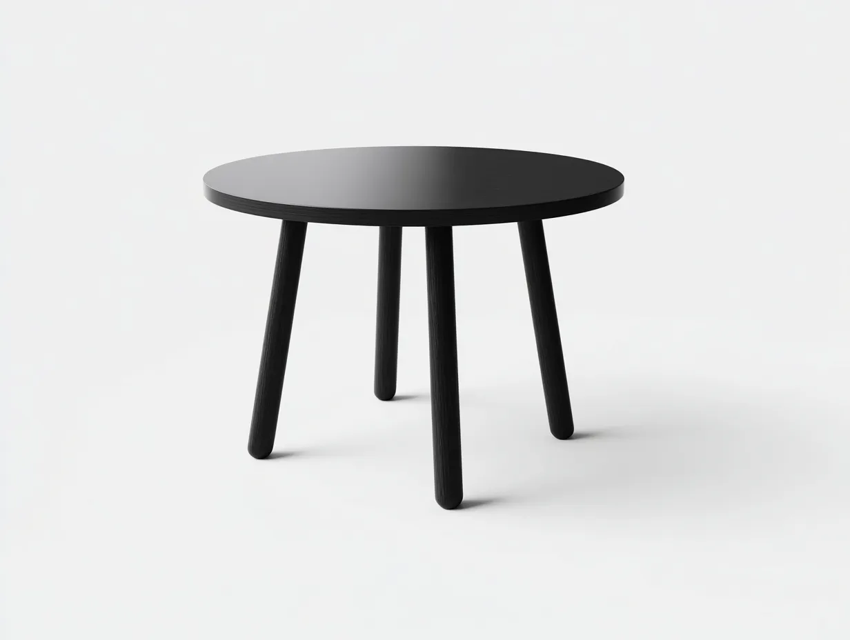 Runder Couchtisch aus Holz 70x70x50 cm - schwarz - für das Wohnzimmer - kompakte Form mit massiver Optik-Nookgetmart