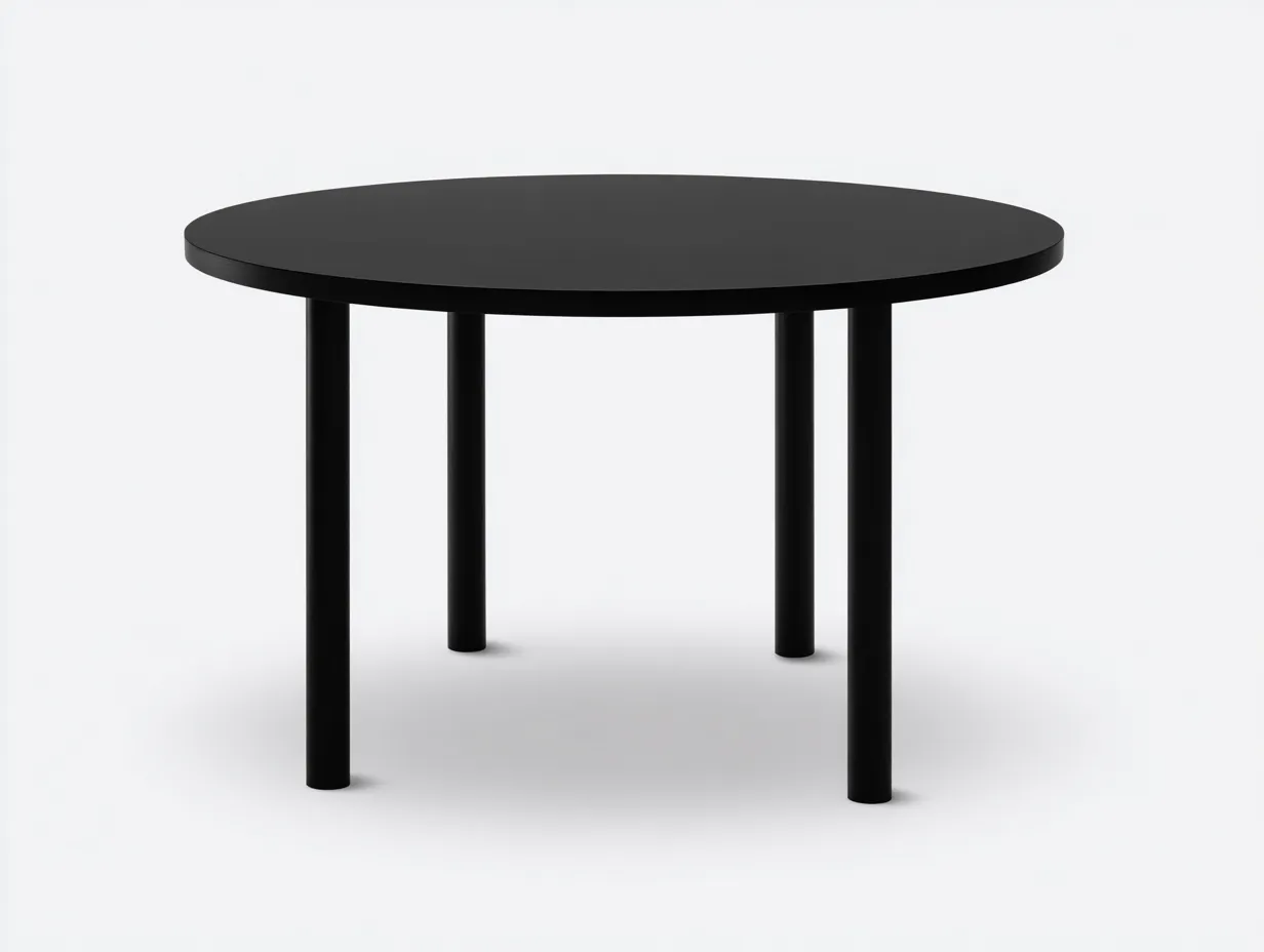 Runder Couchtisch aus Holz 84x84x52 cm - tiefschwarz - für das Wohnzimmer - modernes Design mit geradem Rundbeingestell-Nookgetmart