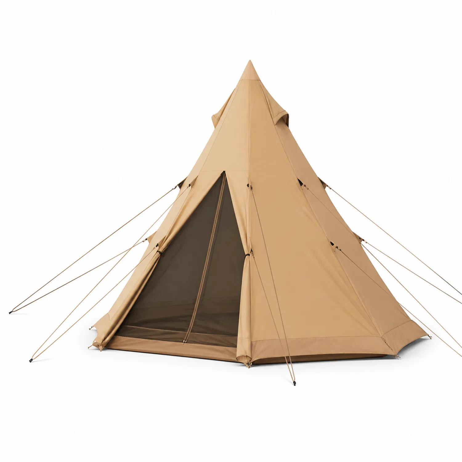 Namiot Tipi z Tkaniny Poliestrowej Beżowy 300x300x250 cm
