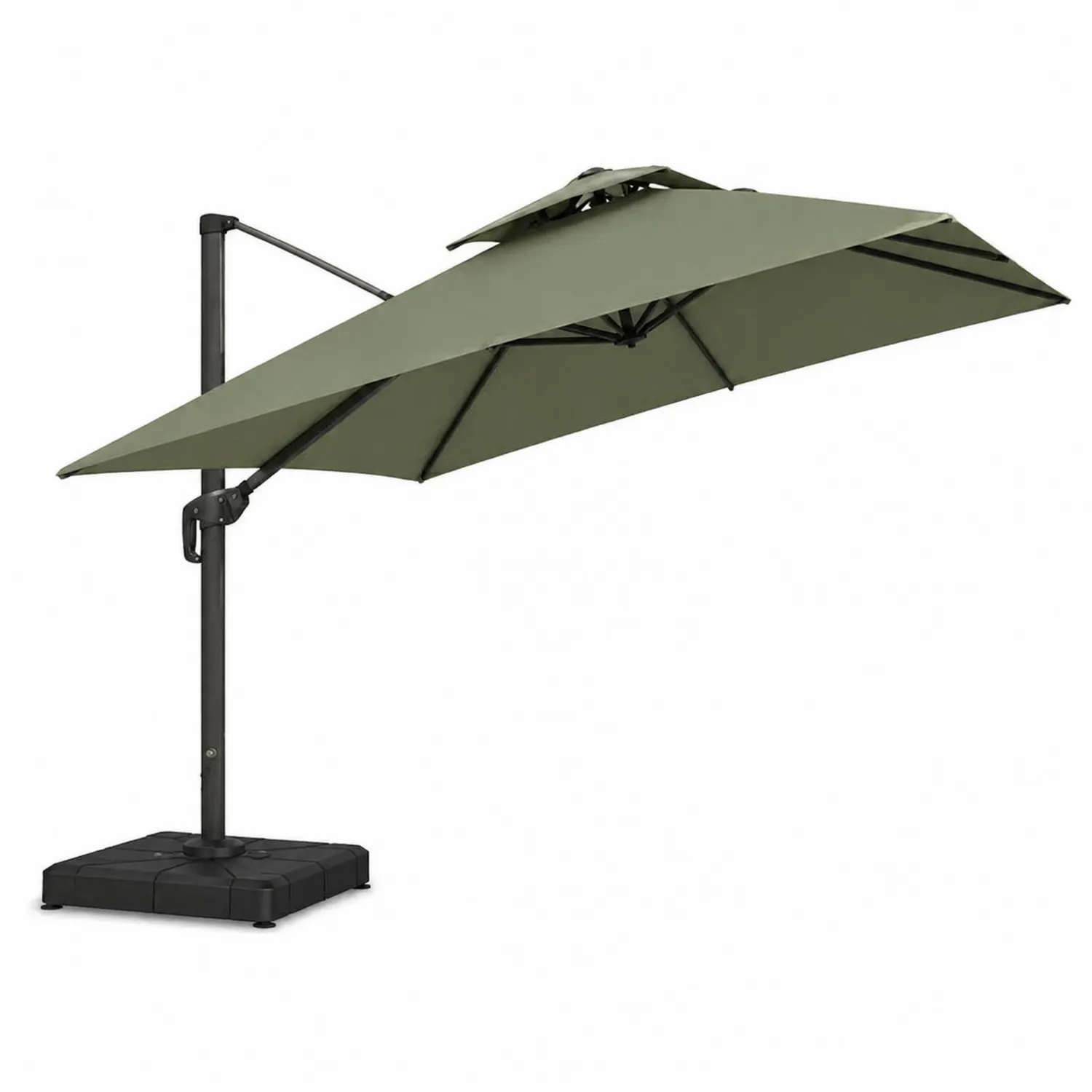 Parasol ogrodowy prostokątny 3x4m poliester zielony