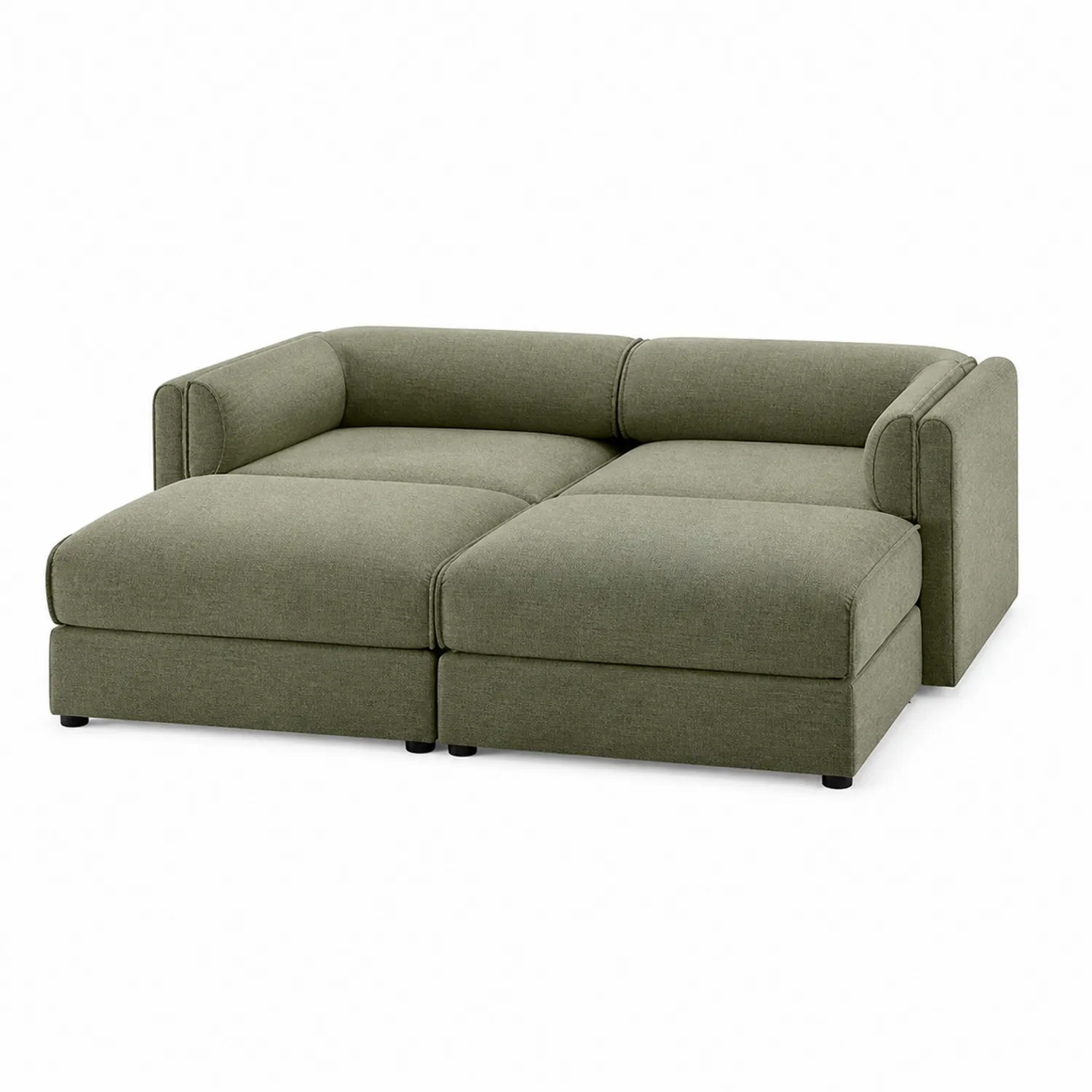 Sofa narożna modułowa tkanina zielony