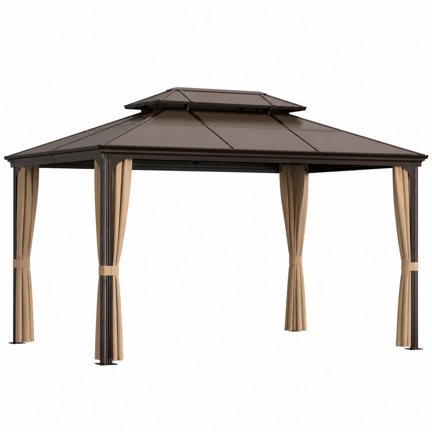 Altana prostokątna 300x400 cm brązowa metal poliwęglan