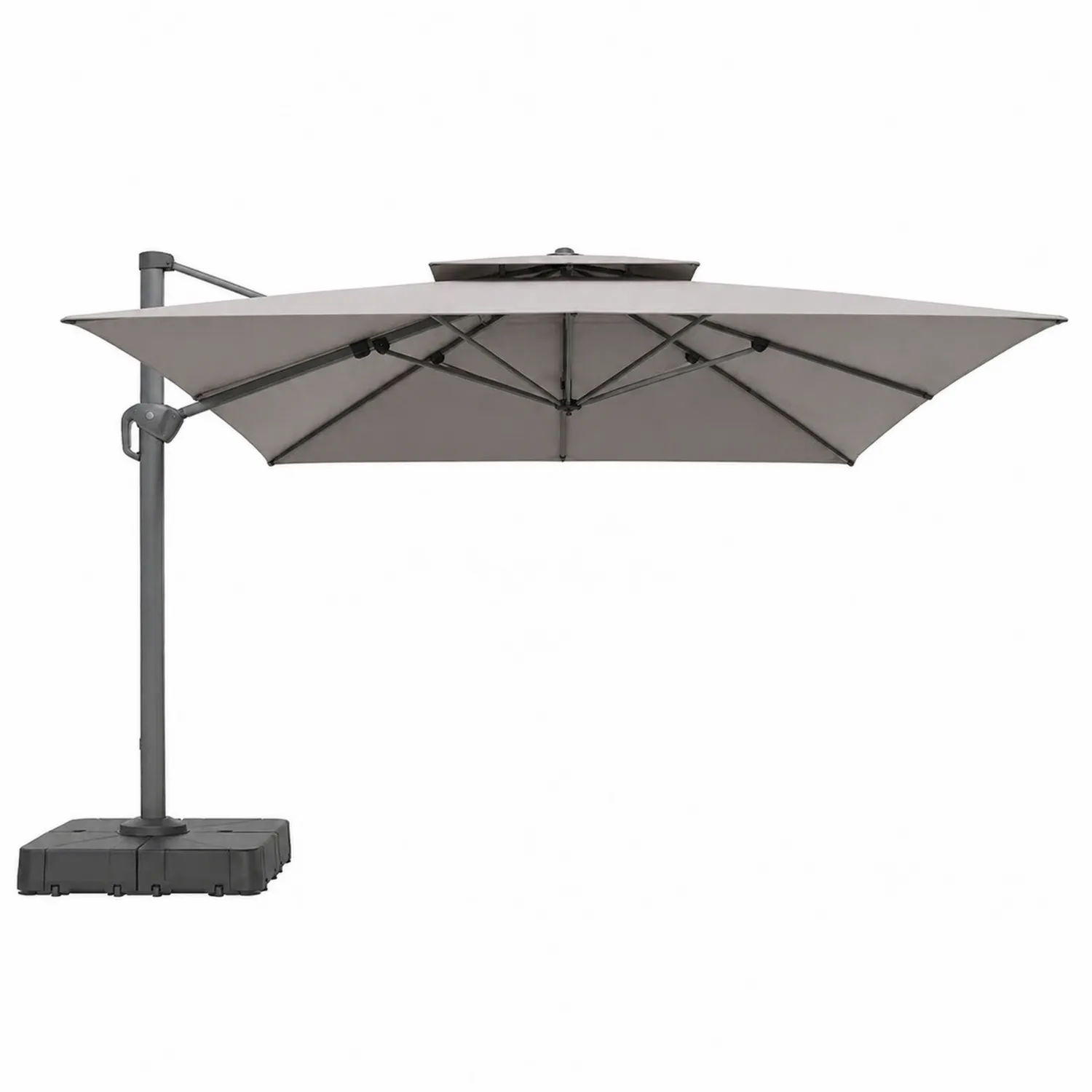 Parasolka ogrodowa aluminiowa 300x400 cm Poliester Szary
