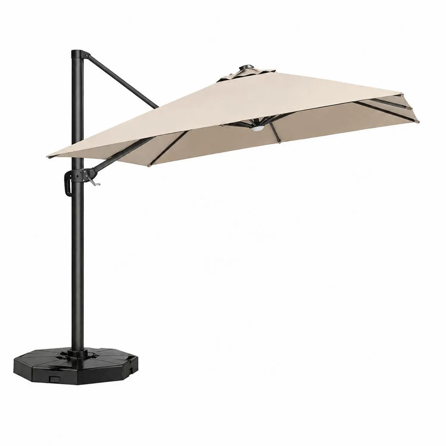 Parasol ogrodowy aluminiowy 300x400 cm z pokryciem z poliestru Beżowy