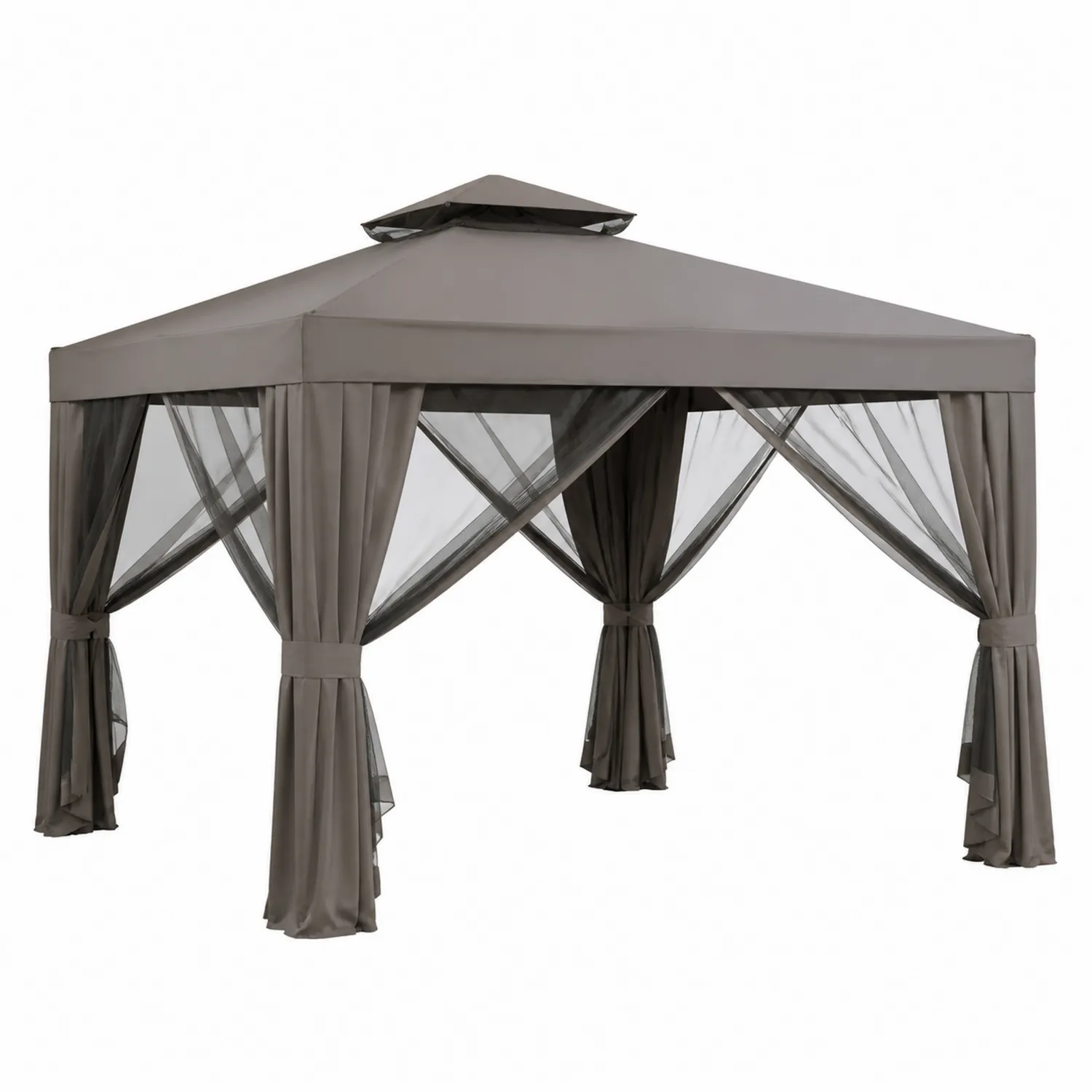 Altana ogrodowa prostokątna 300x400 cm Szary Poliester i Metal