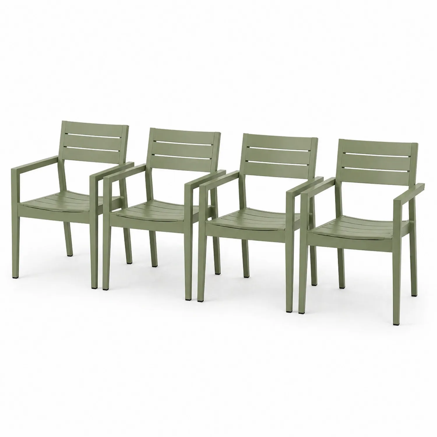 Zestaw krzeseł aluminiowych 4 sztuki Zielony