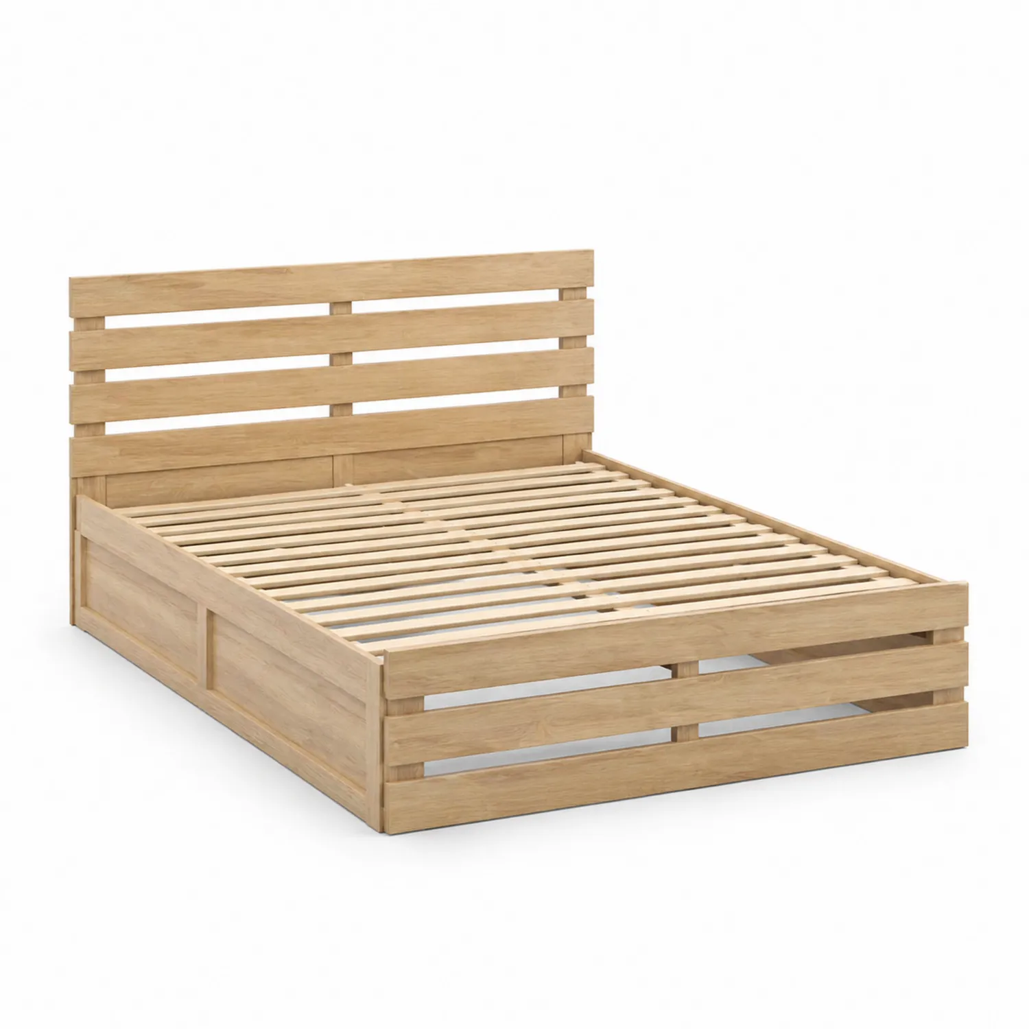 Łóżko dwuosobowe z drewna dębowego 200x160 cm-Eondurable
