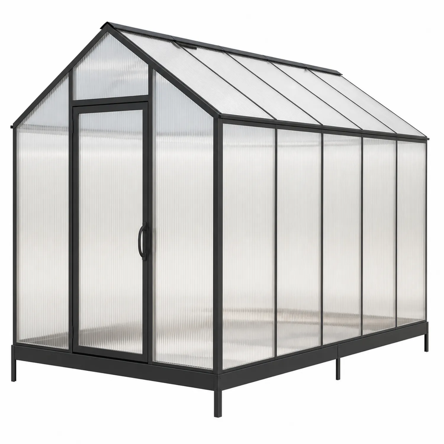 Szklarnia ogrodowa z poliwęglanu 6 mm 250x190x195 cm, konstrukcja aluminiowa-Eondurable
