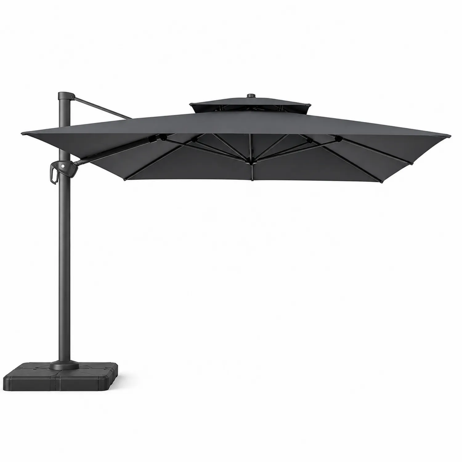 Parasolka ogrodowa z bocznym ramieniem 300x400 cm Aluminiowa Antracyt-Eondurable