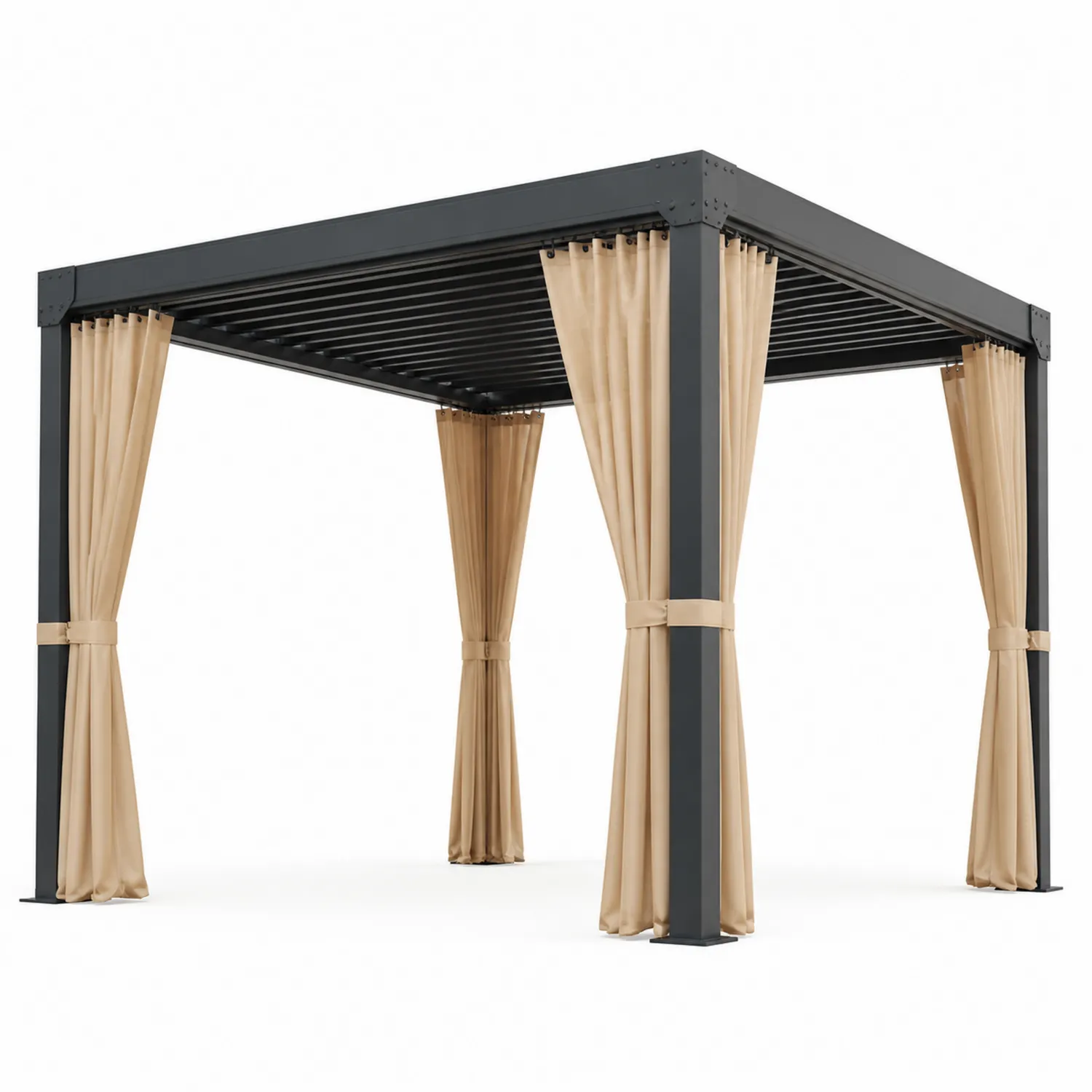 Altana ogrodowa z aluminium z zasłonami 3x4m-Eondurable