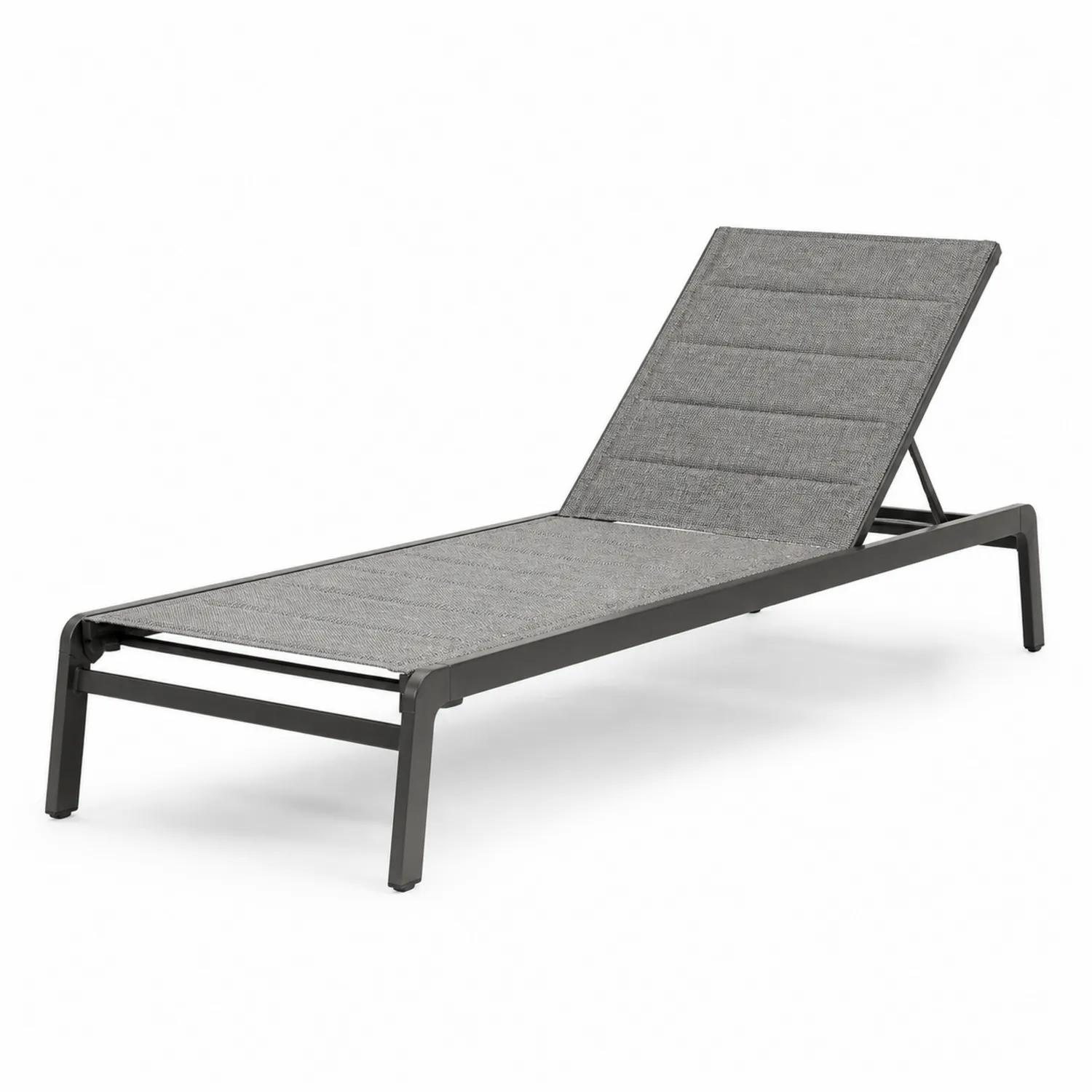 Leżak aluminiowy z regulowanym oparciem 190x65 cm Szary-Eondurable