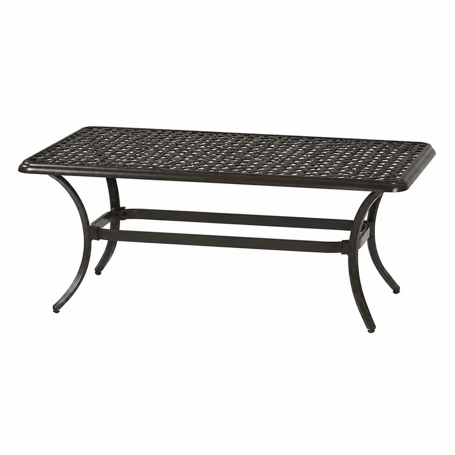 Prostokątny stół ogrodowy z aluminium czarny 150x90 cm-Eondurable