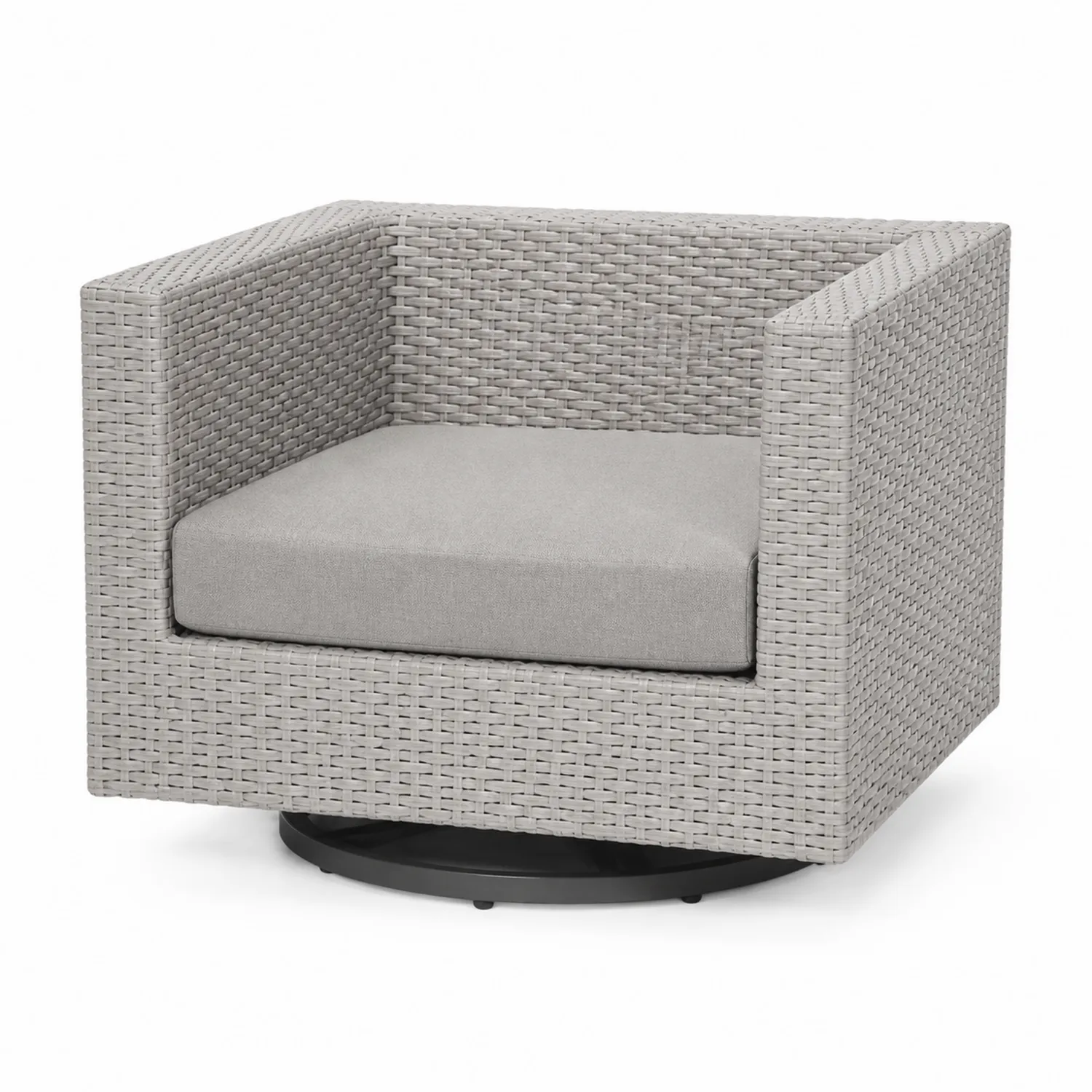 Fotel obrotowy z technorattanu Szary-Eondurable