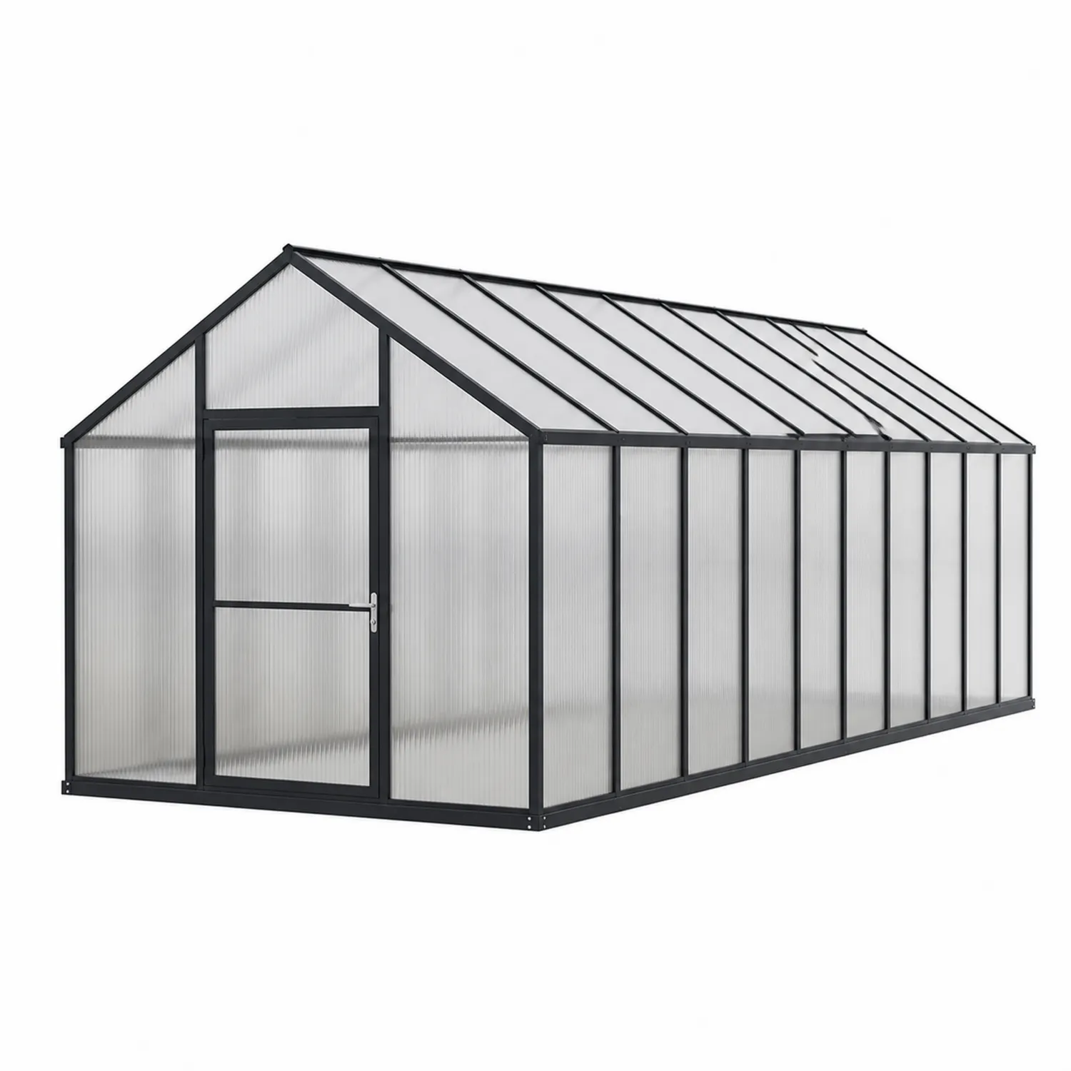 Szklarnia ogrodowa z poliwęglanu aluminiowego 600x300x200 cm Szary-Eondurable