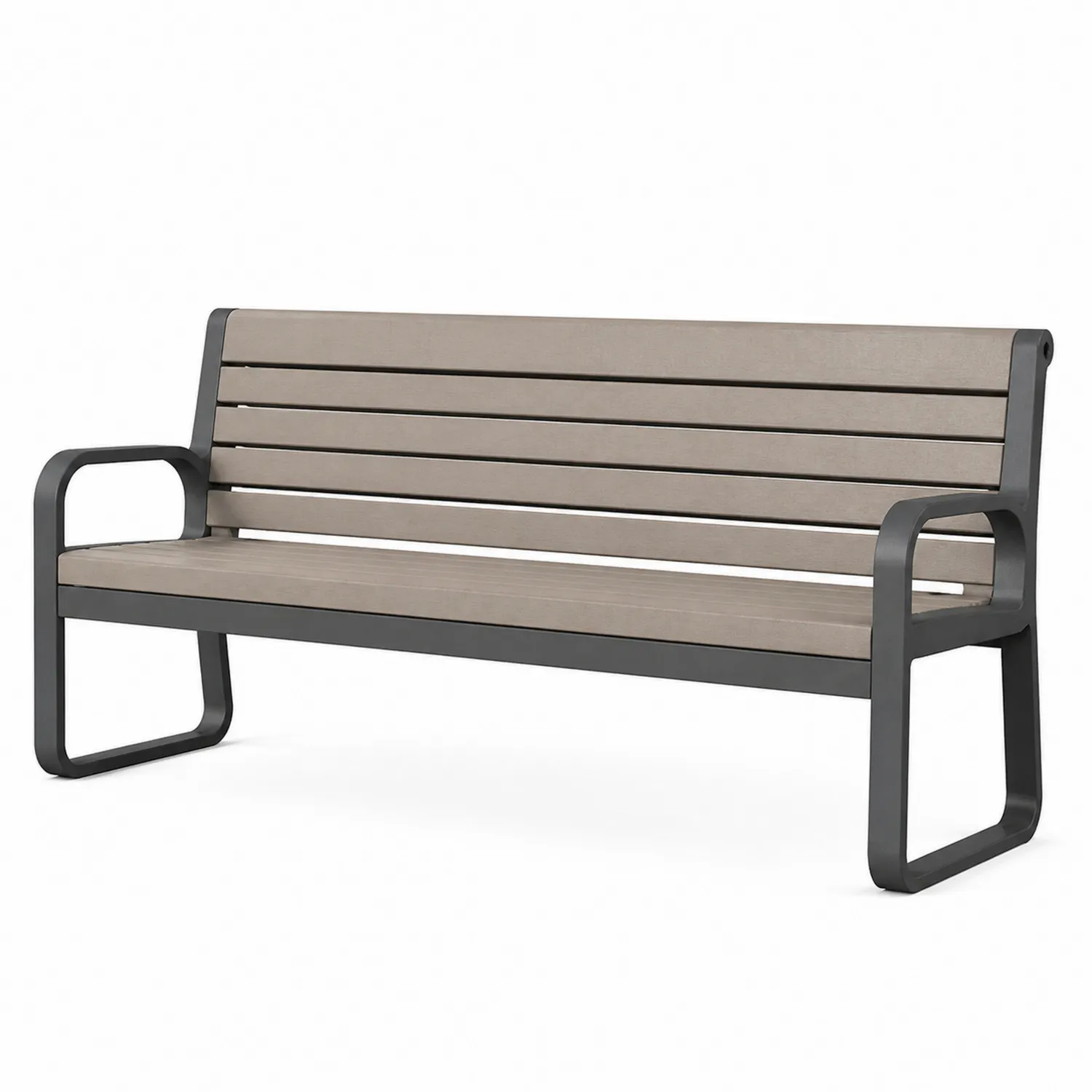 Ławka ogrodowa drewniana i stalowa 180 cm Szara-Eondurable