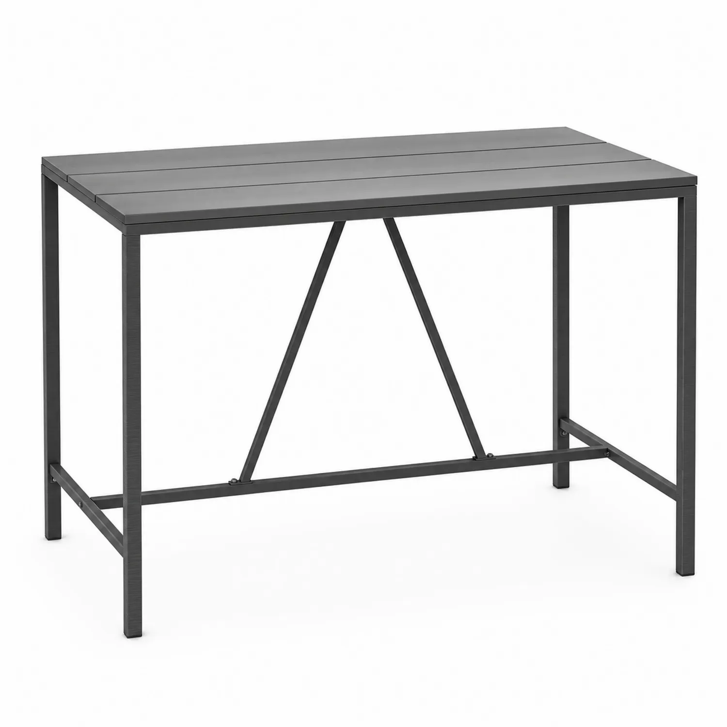 Stół barowy metalowy grafitowy 120x60x100 cm-Eondurable