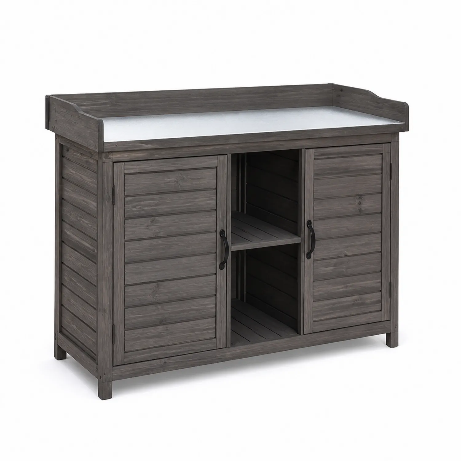 Kredens ogrodowy z drewna sosnowego szary 100x50x100 cm-Eondurable